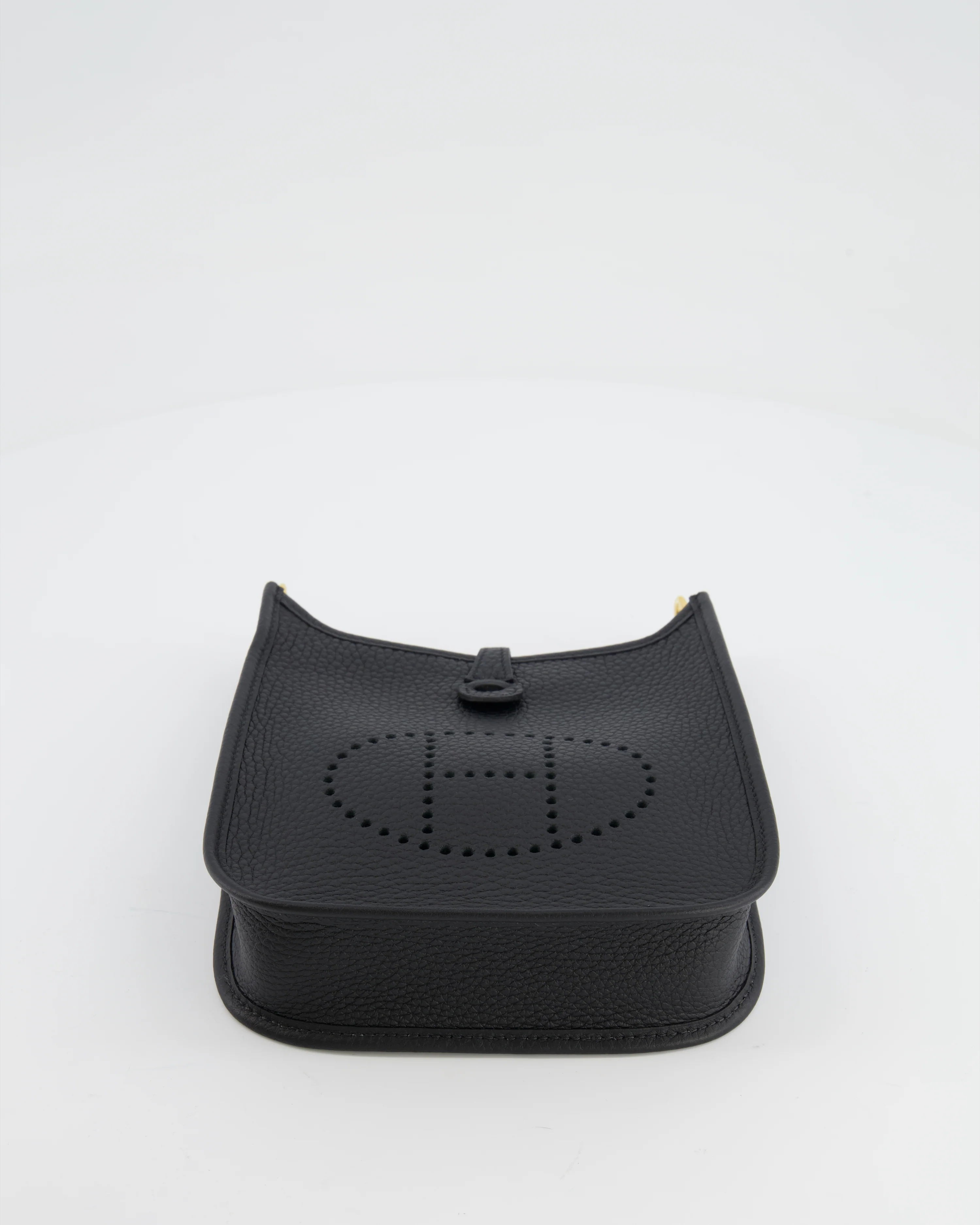 Hermès Mini Evelyne Bag in Black Clemence Leather with Gold Hardware - Image 18