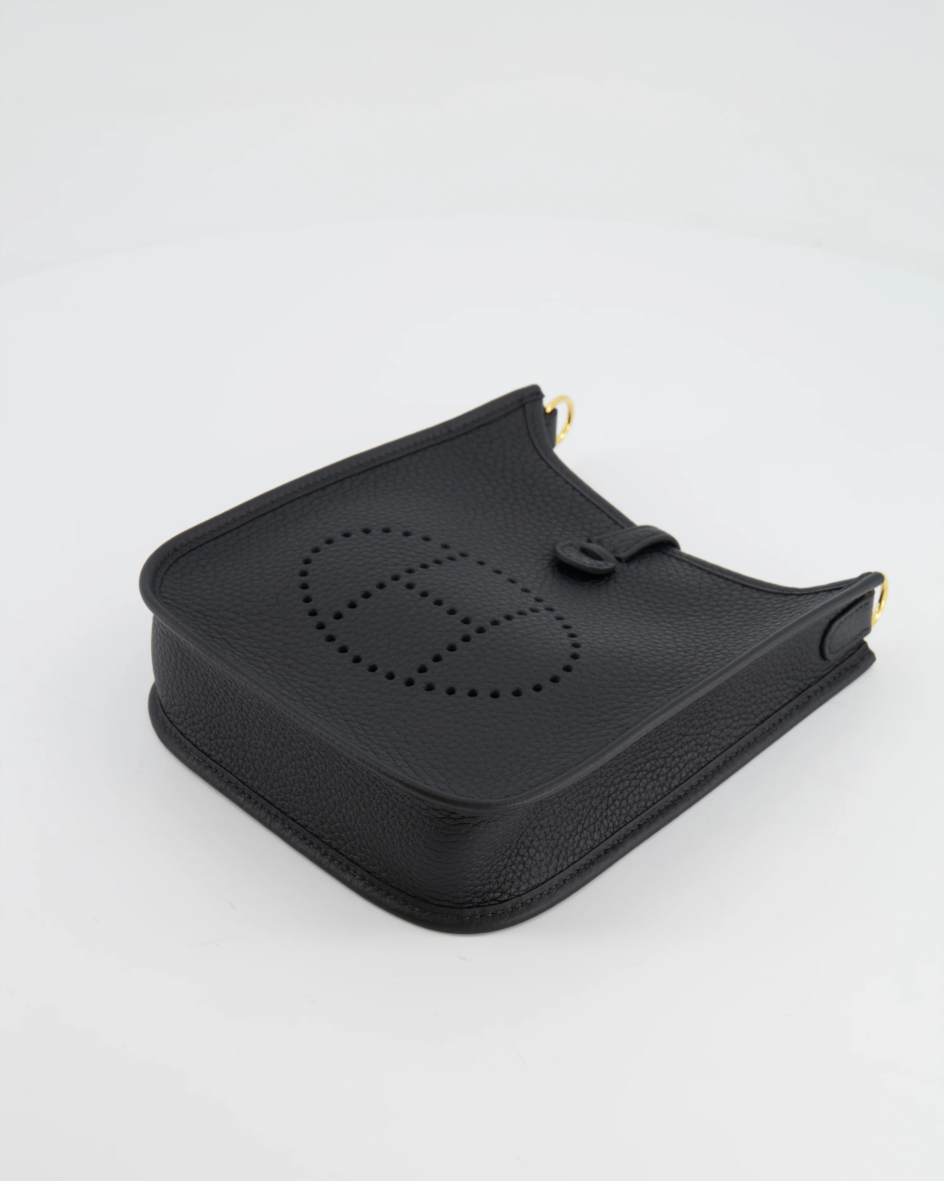 Hermès Mini Evelyne Bag in Black Clemence Leather with Gold Hardware - Image 19