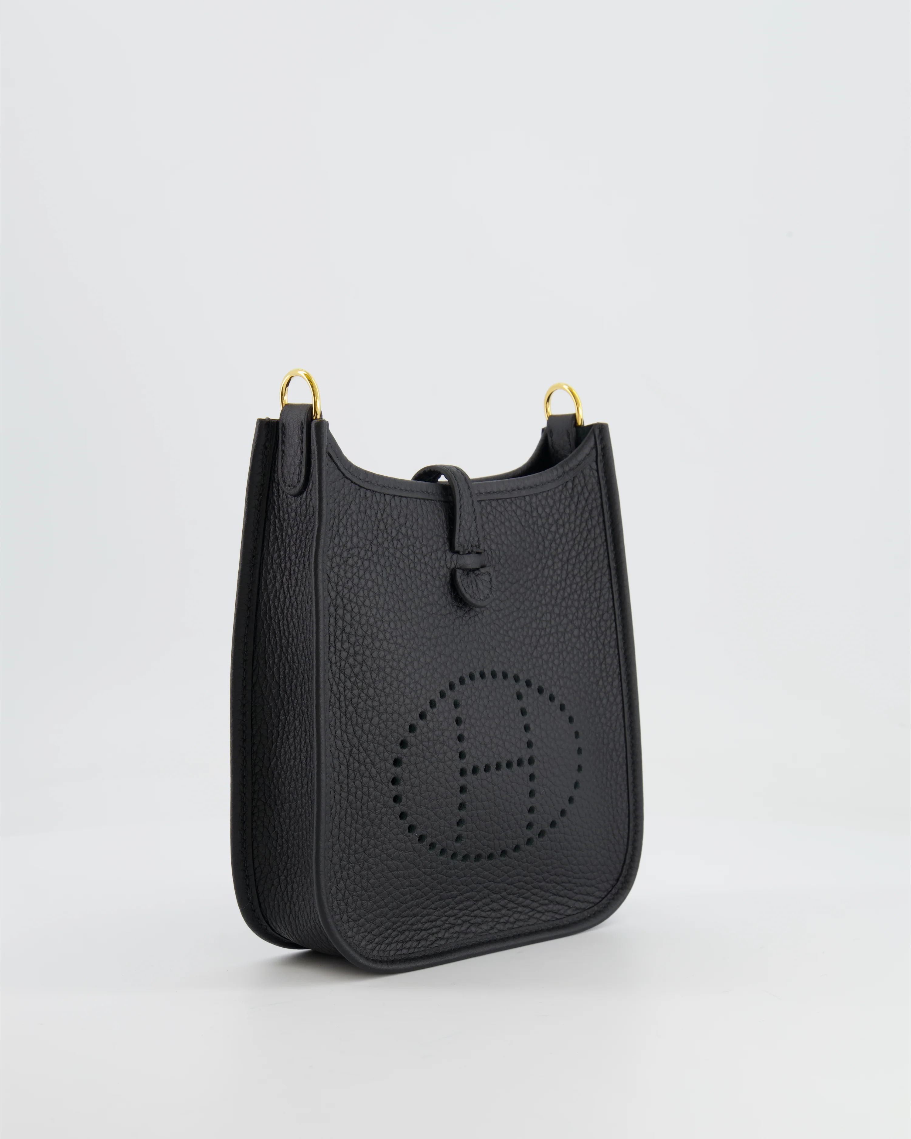 Hermès Mini Evelyne Bag in Black Clemence Leather with Gold Hardware - Image 3