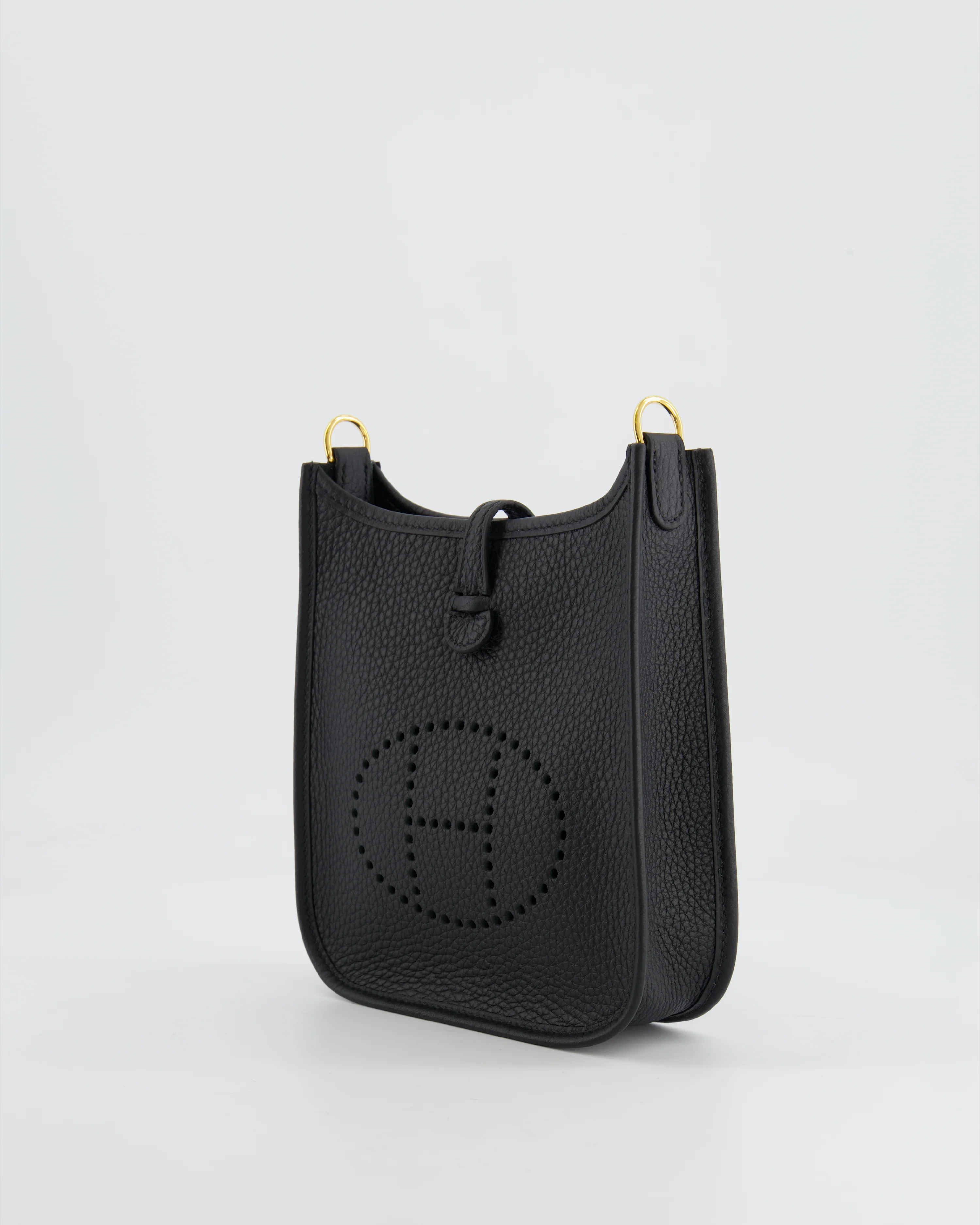 Hermès Mini Evelyne Bag in Black Clemence Leather with Gold Hardware - Image 9