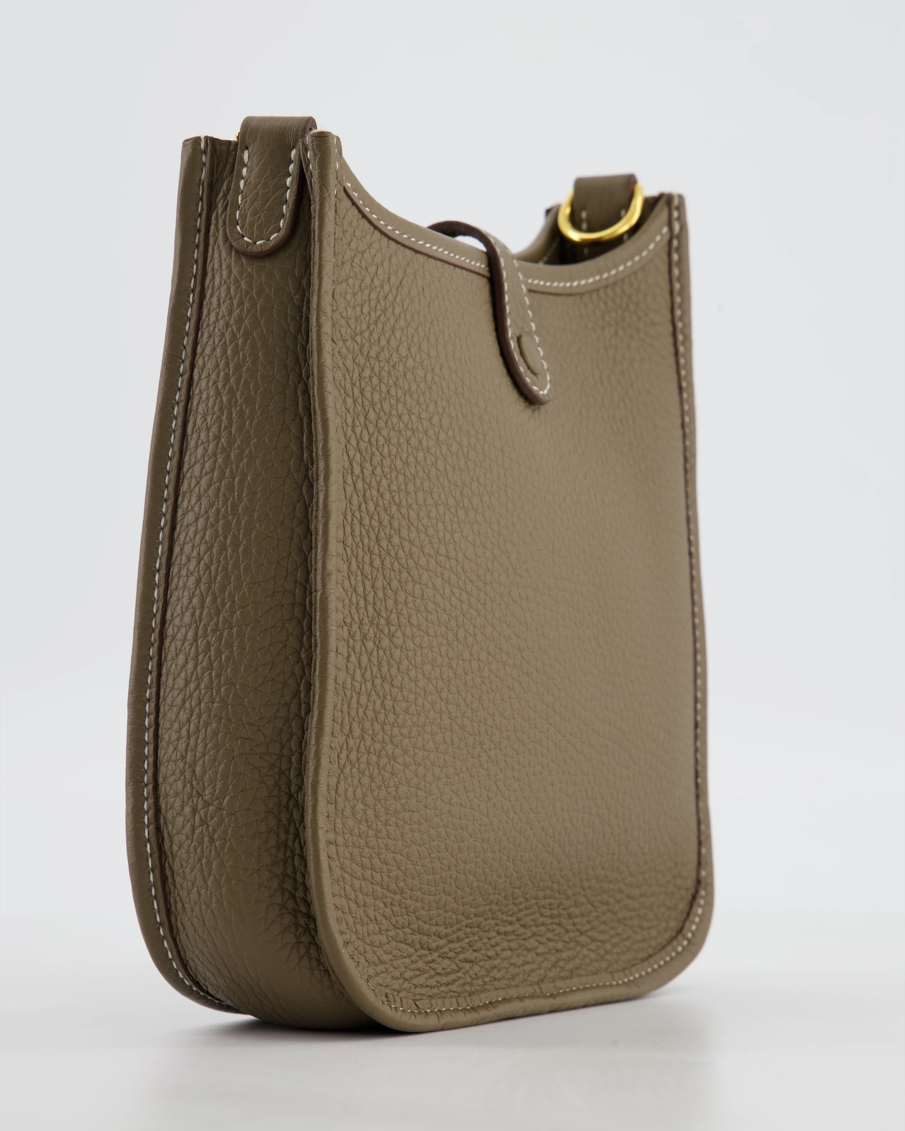 Hermès Mini Evelyne Bag in Etoupe Clemence Leather with Gold Hardware - Image 13