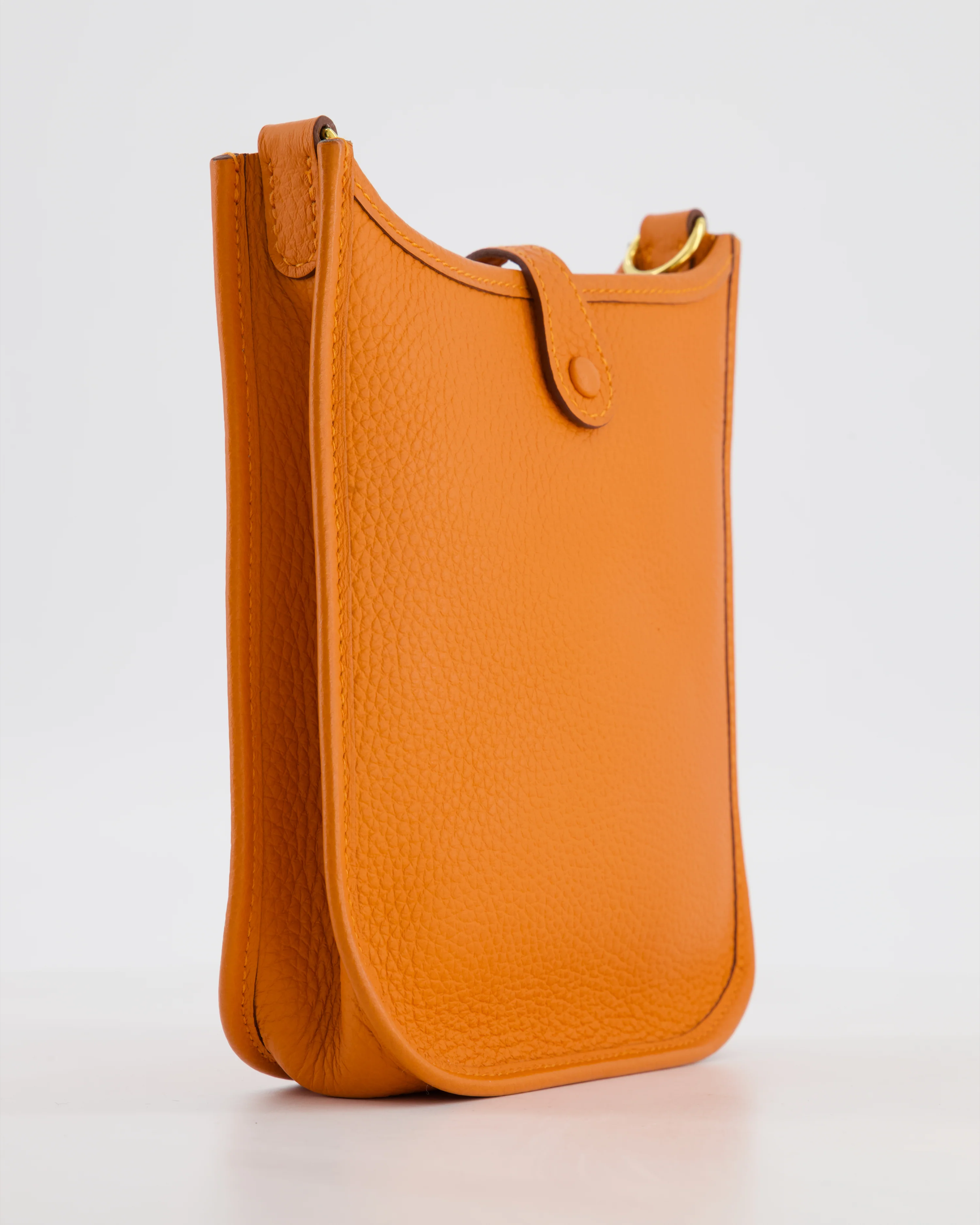 Hermès Mini Evelyne Bag in Orange Clemence Leather with Gold Hardware - Image 12