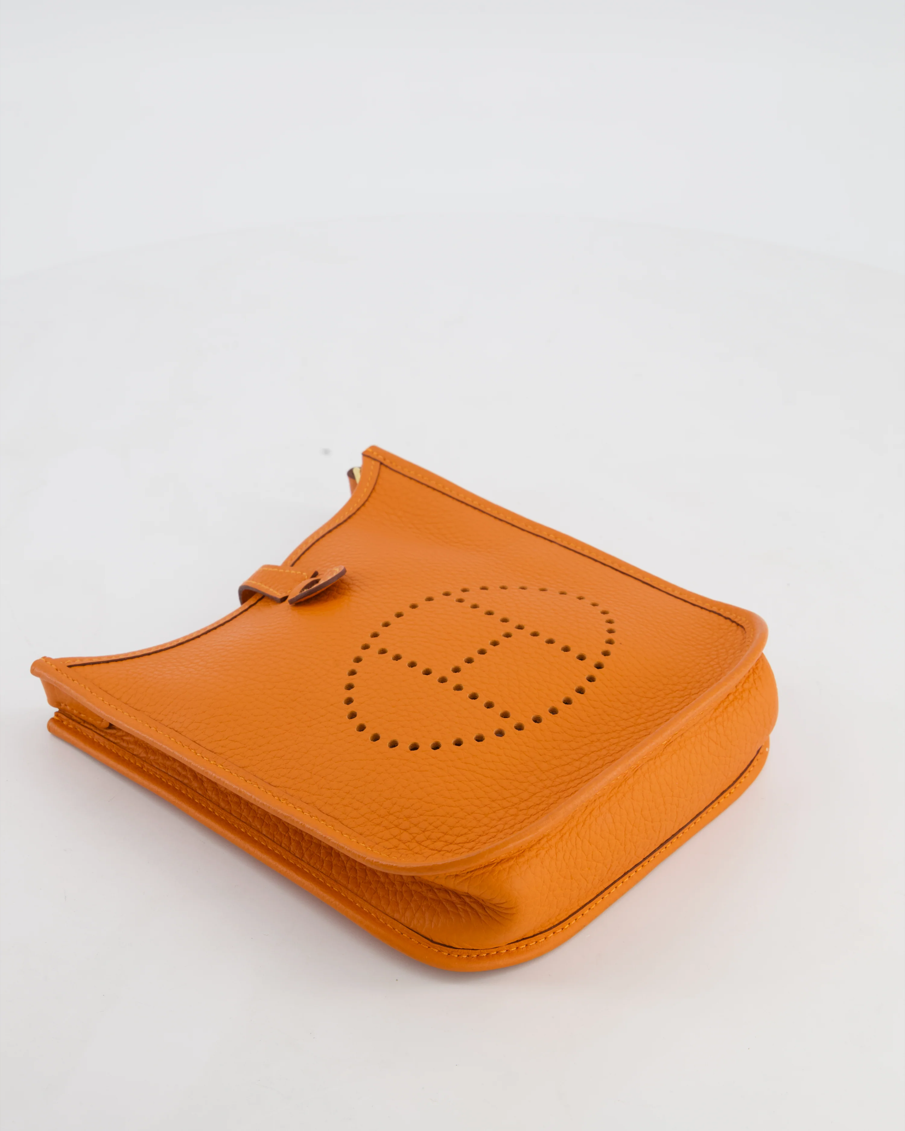 Hermès Mini Evelyne Bag in Orange Clemence Leather with Gold Hardware - Image 15