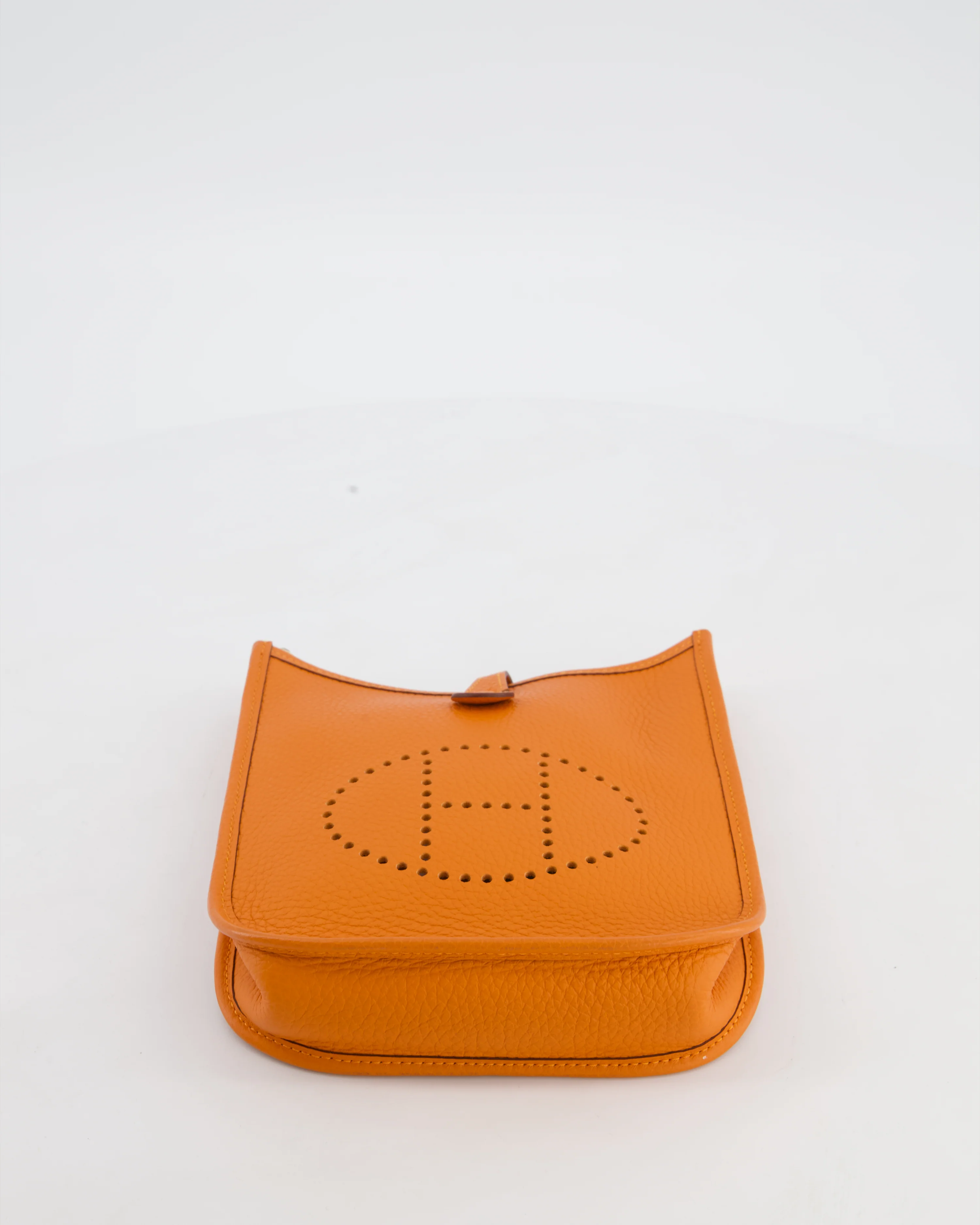 Hermès Mini Evelyne Bag in Orange Clemence Leather with Gold Hardware - Image 17