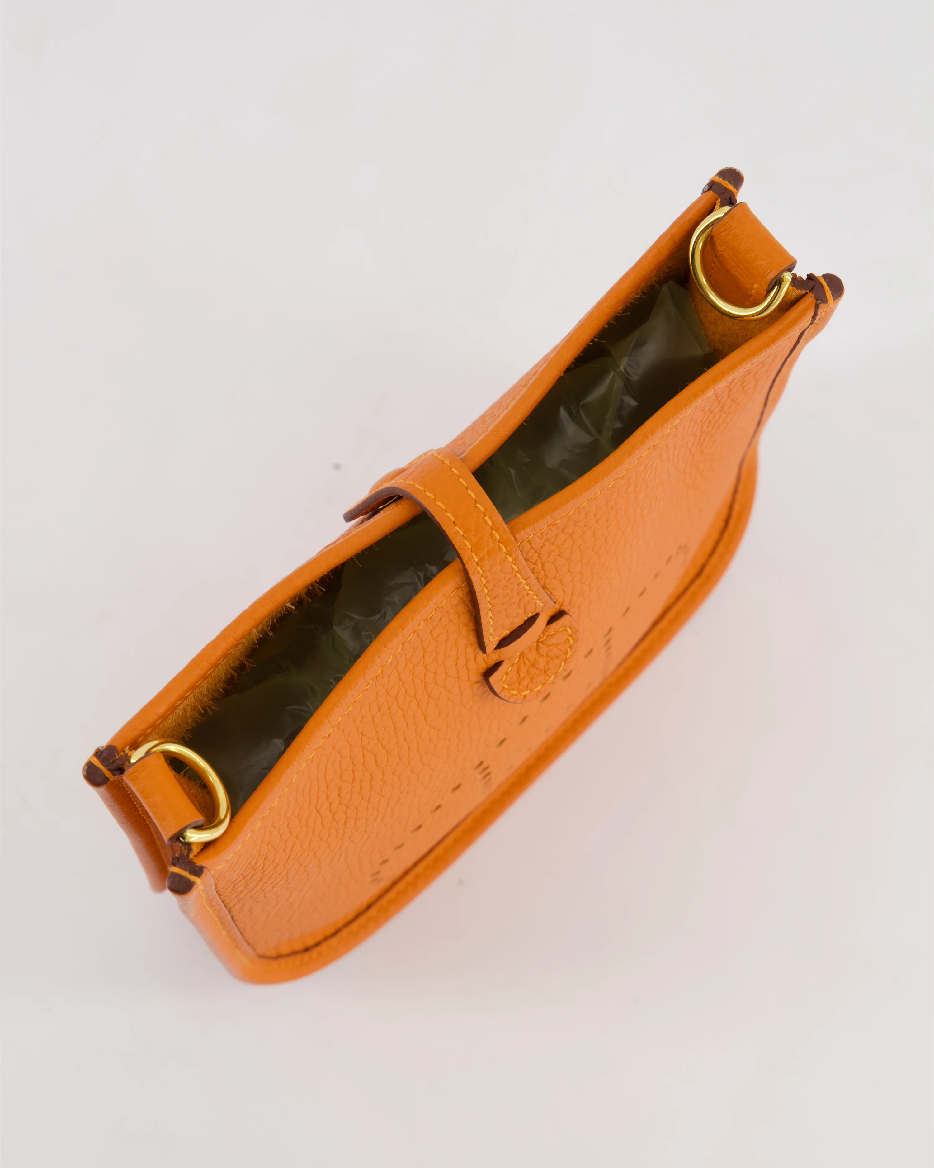 Hermès Mini Evelyne Bag in Orange Clemence Leather with Gold Hardware - Image 19