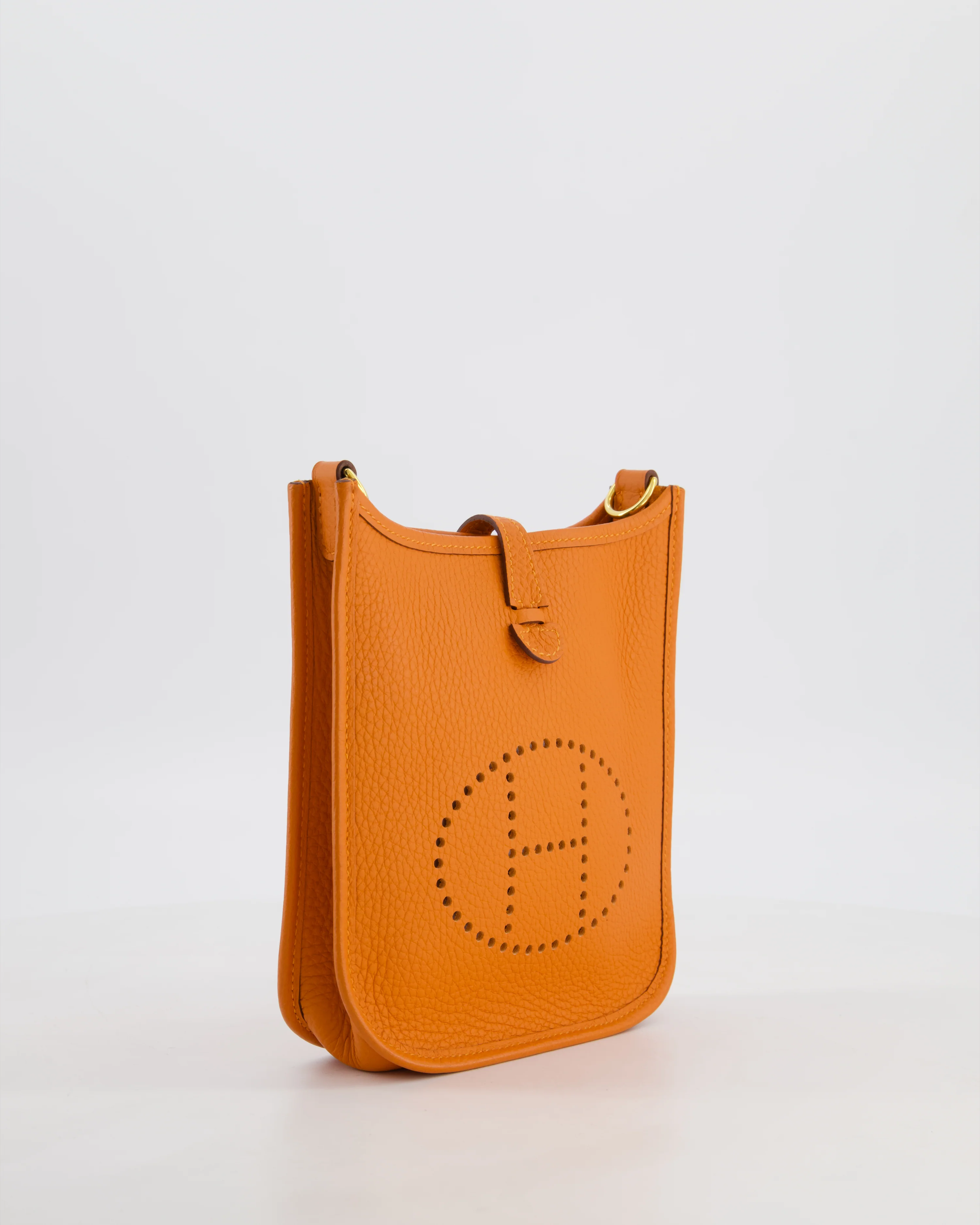 Hermès Mini Evelyne Bag in Orange Clemence Leather with Gold Hardware - Image 2