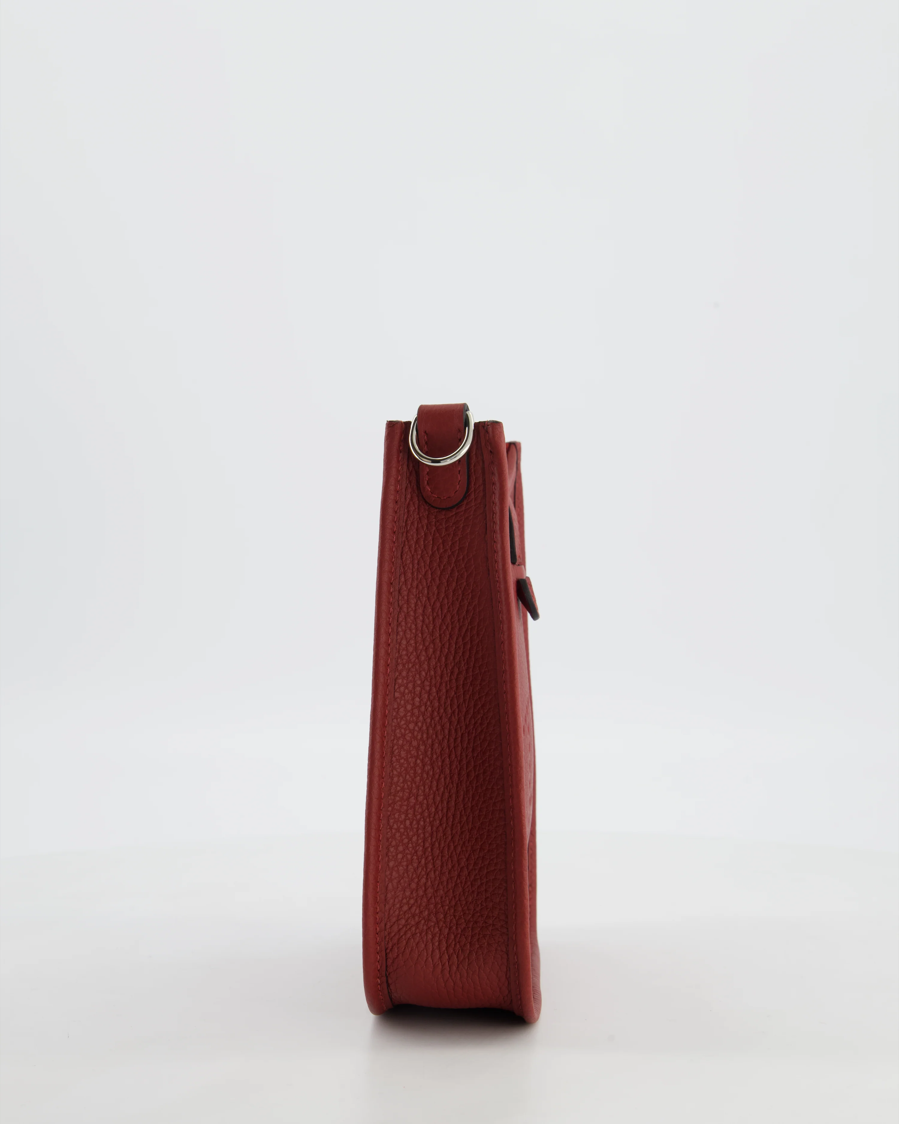 Hermès Mini Evelyne Bag in Rouge H in Clemence Leather with Palladium Hardware - Image 5