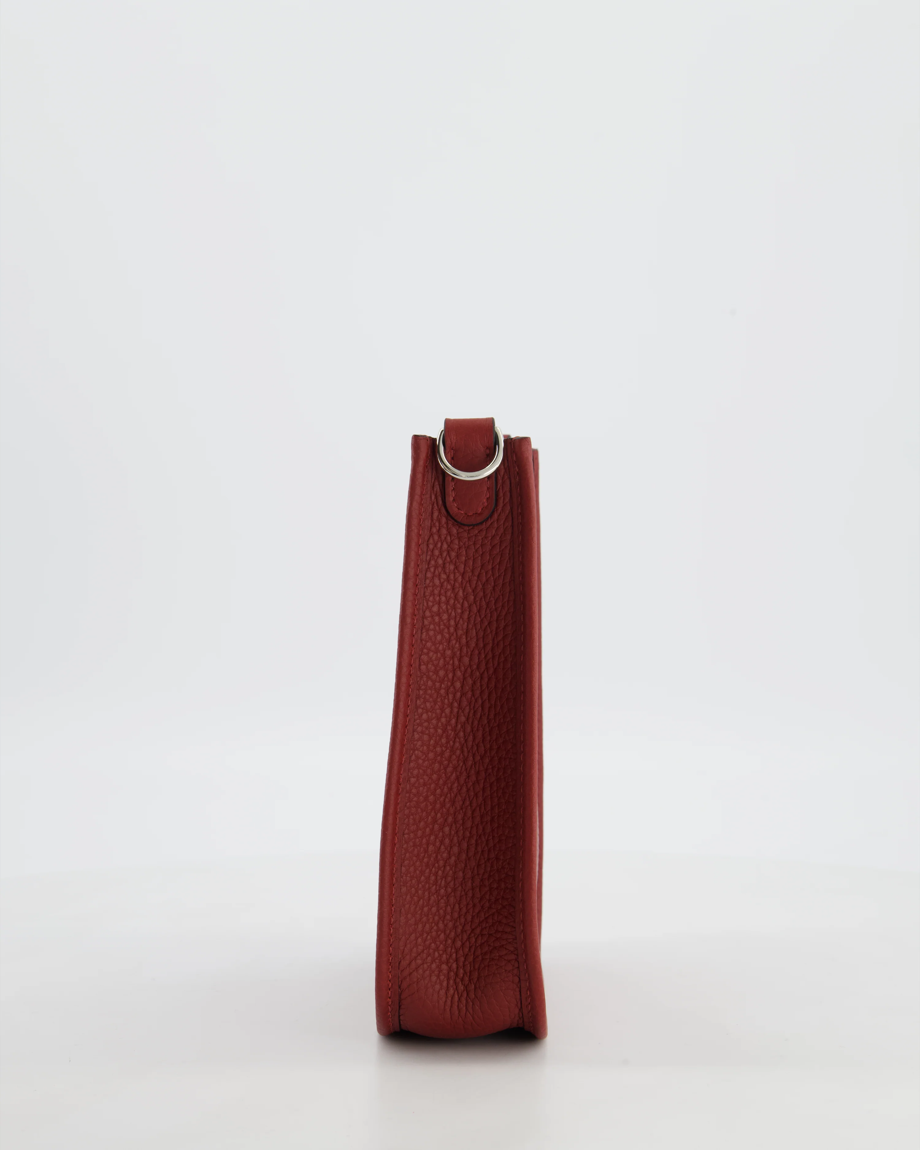Hermès Mini Evelyne Bag in Rouge H in Clemence Leather with Palladium Hardware - Image 9