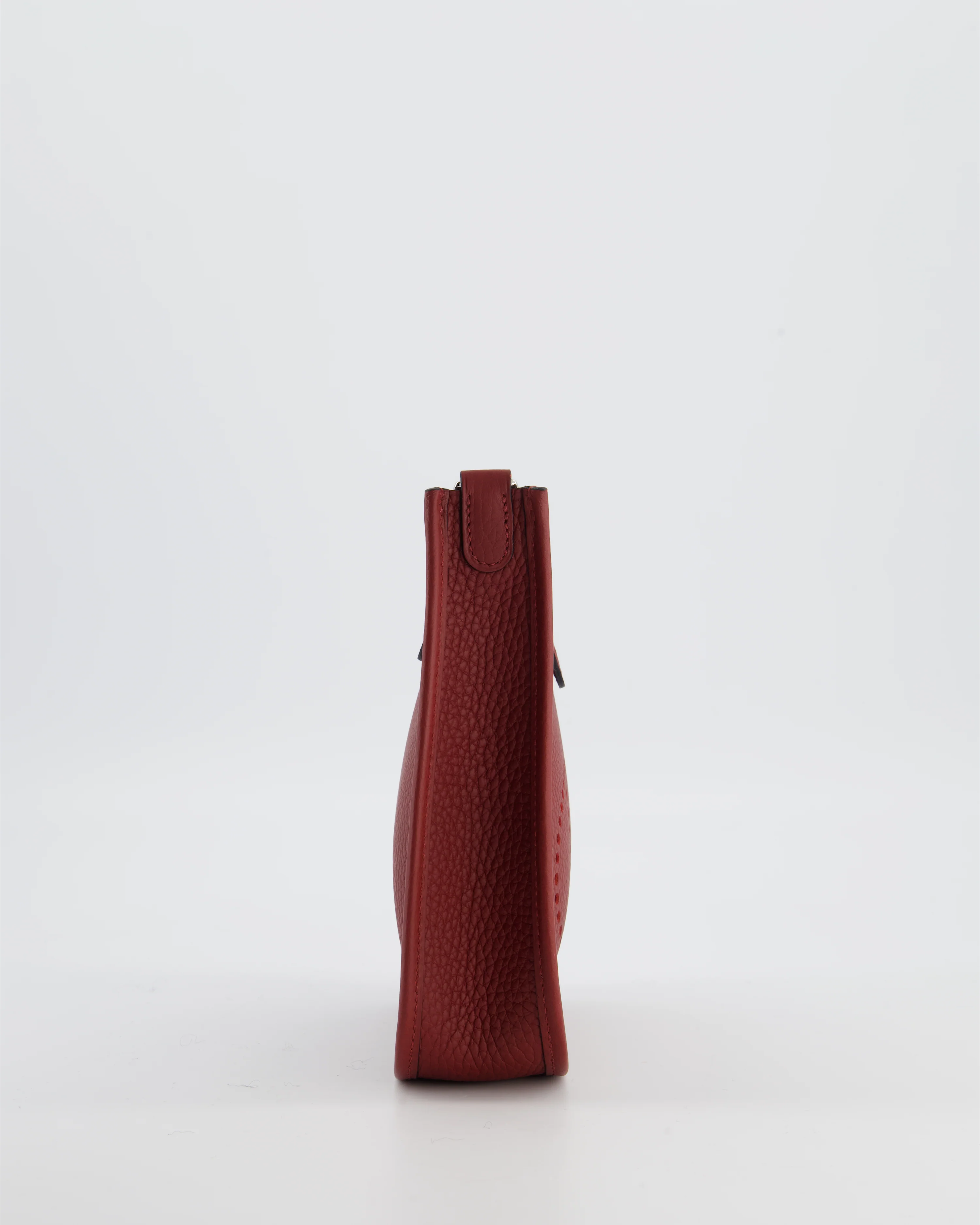 Hermès Mini Evelyne Bag in Rouge H in Clemence Leather with Palladium Hardware - Image 4