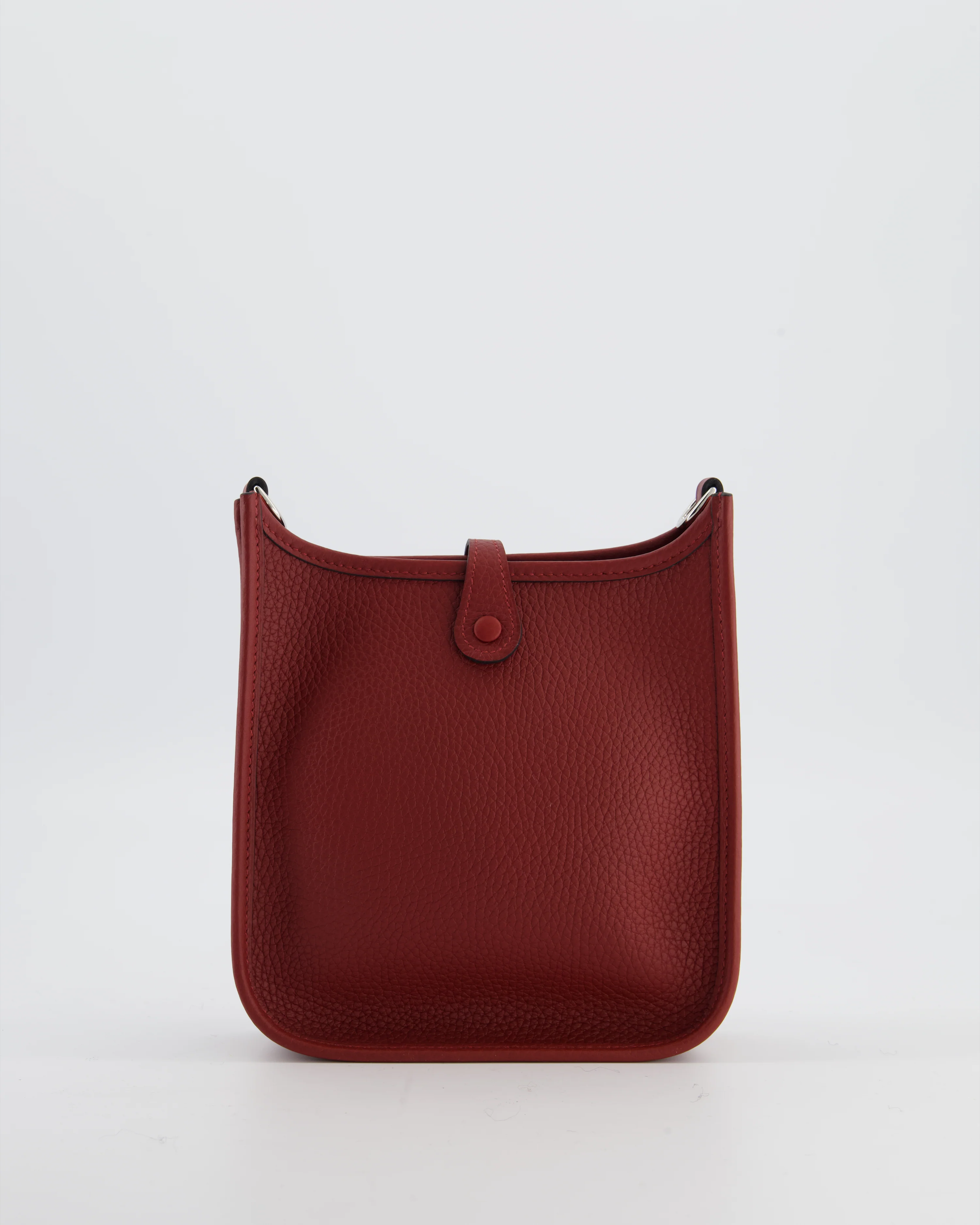 Hermès Mini Evelyne Bag in Rouge H in Clemence Leather with Palladium Hardware - Image 6
