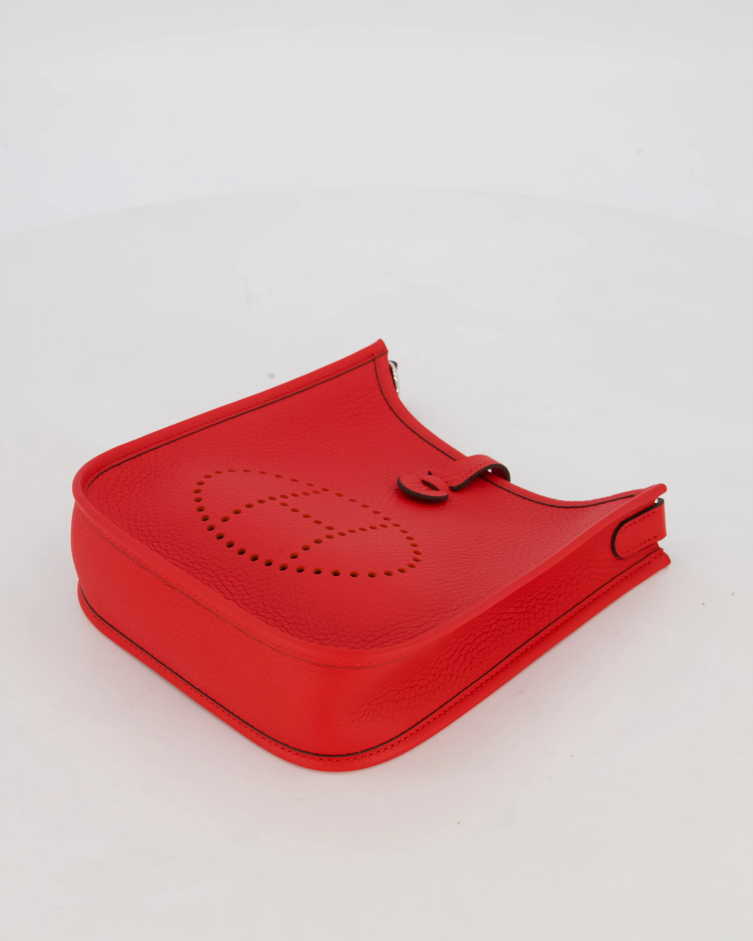 Hermès Mini Evelyne Bag in Rouge Radieux Clemence Leather with Palladium Hardware - Image 19