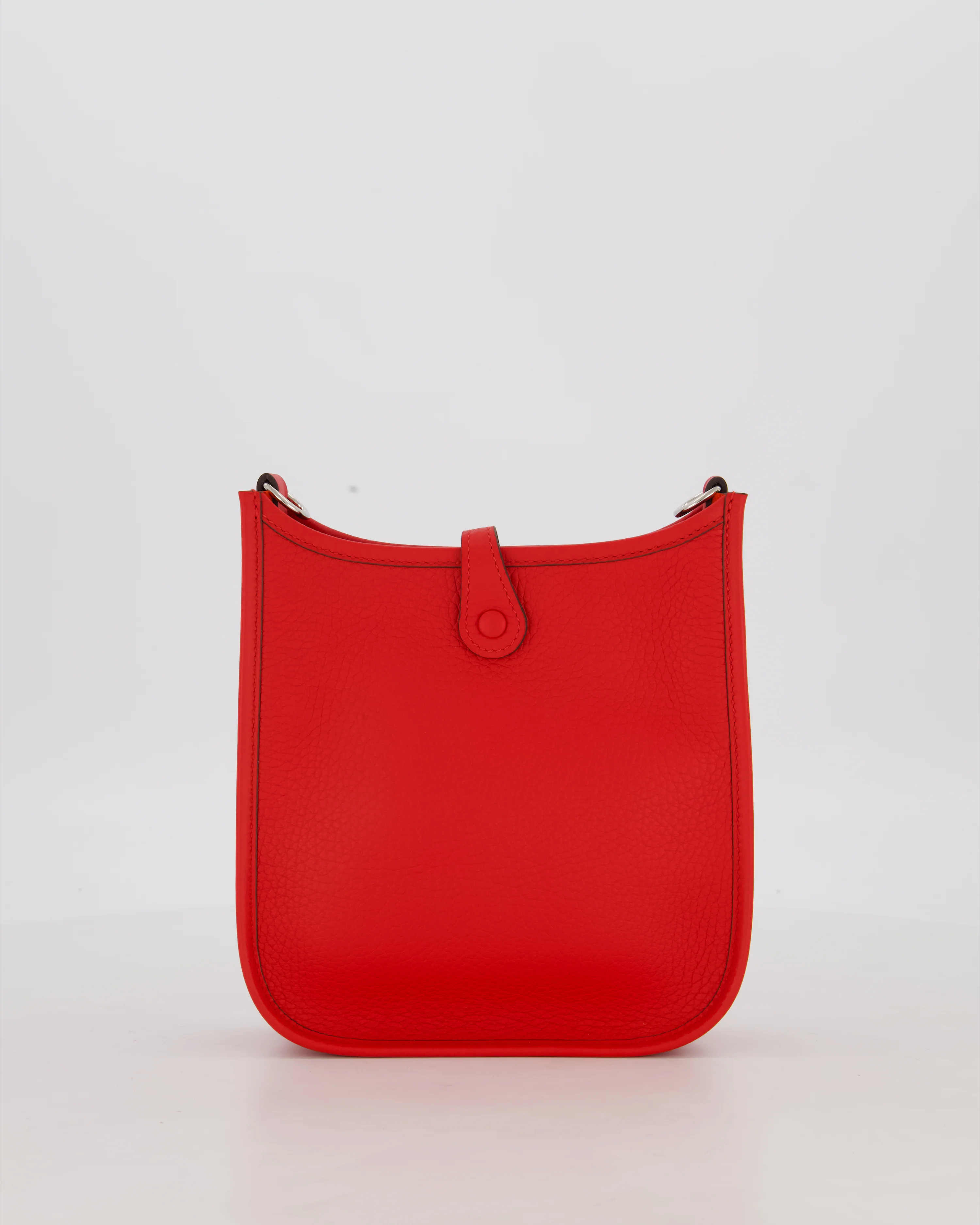 Hermès Mini Evelyne Bag in Rouge Radieux Clemence Leather with Palladium Hardware - Image 6