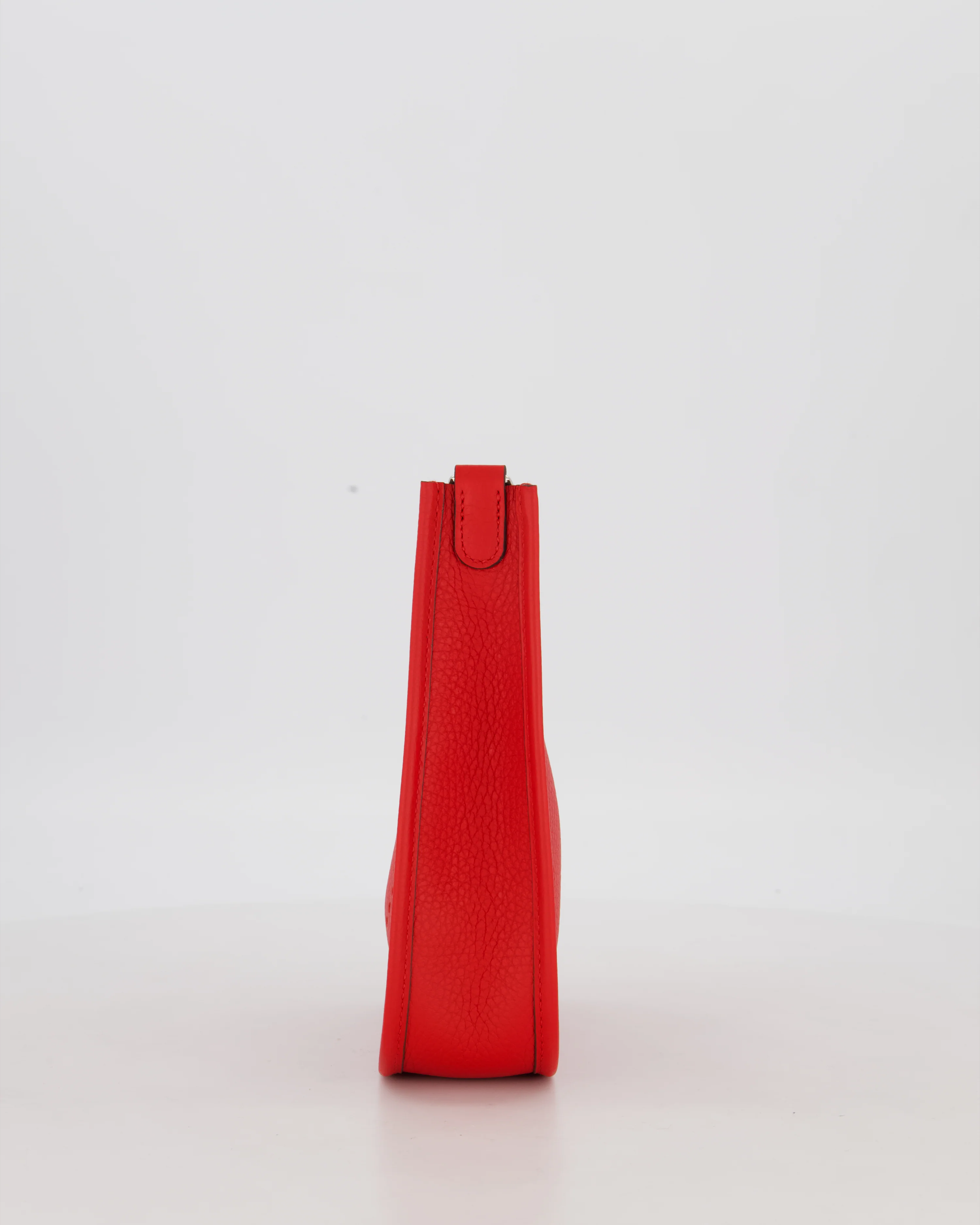 Hermès Mini Evelyne Bag in Rouge Radieux Clemence Leather with Palladium Hardware - Image 8