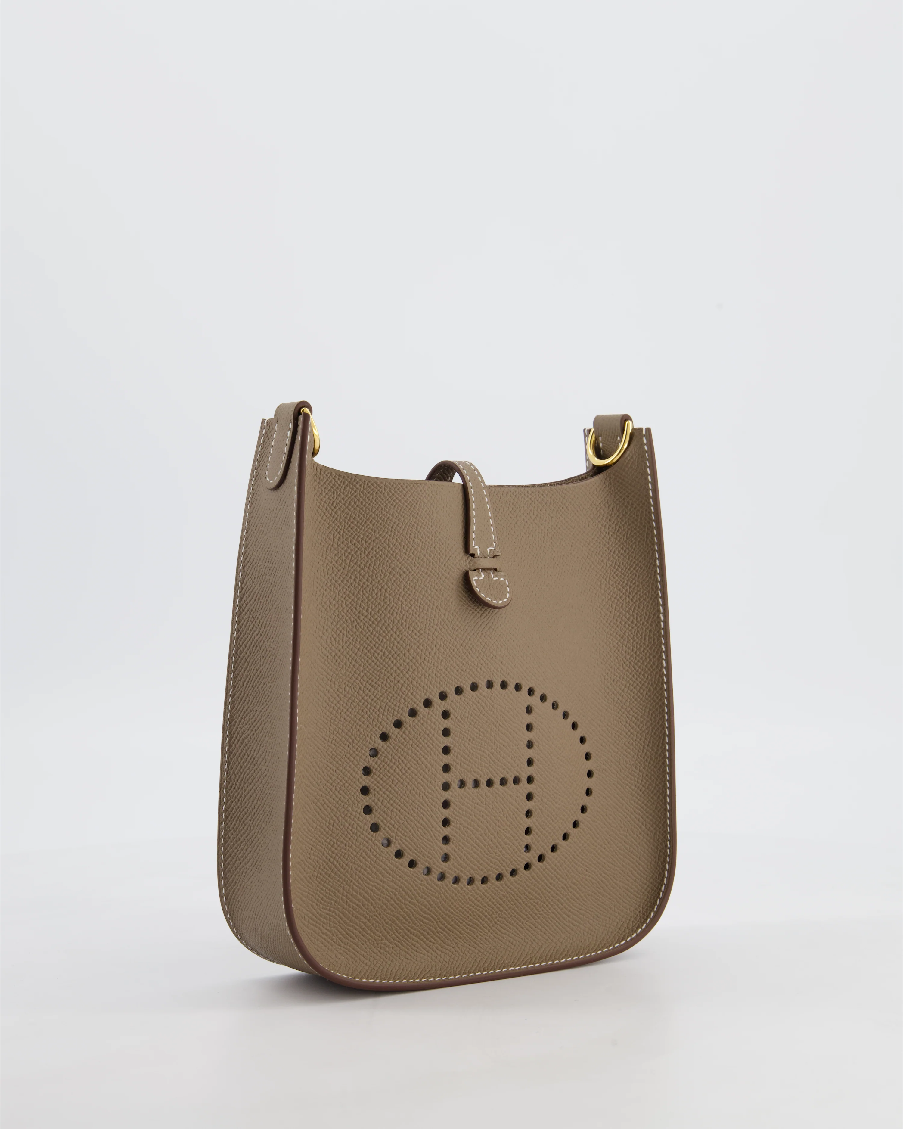 Hermès Mini Evelyne Sellier Bag in Etoupe Epsom Leather with Gold Hardware - Image 3