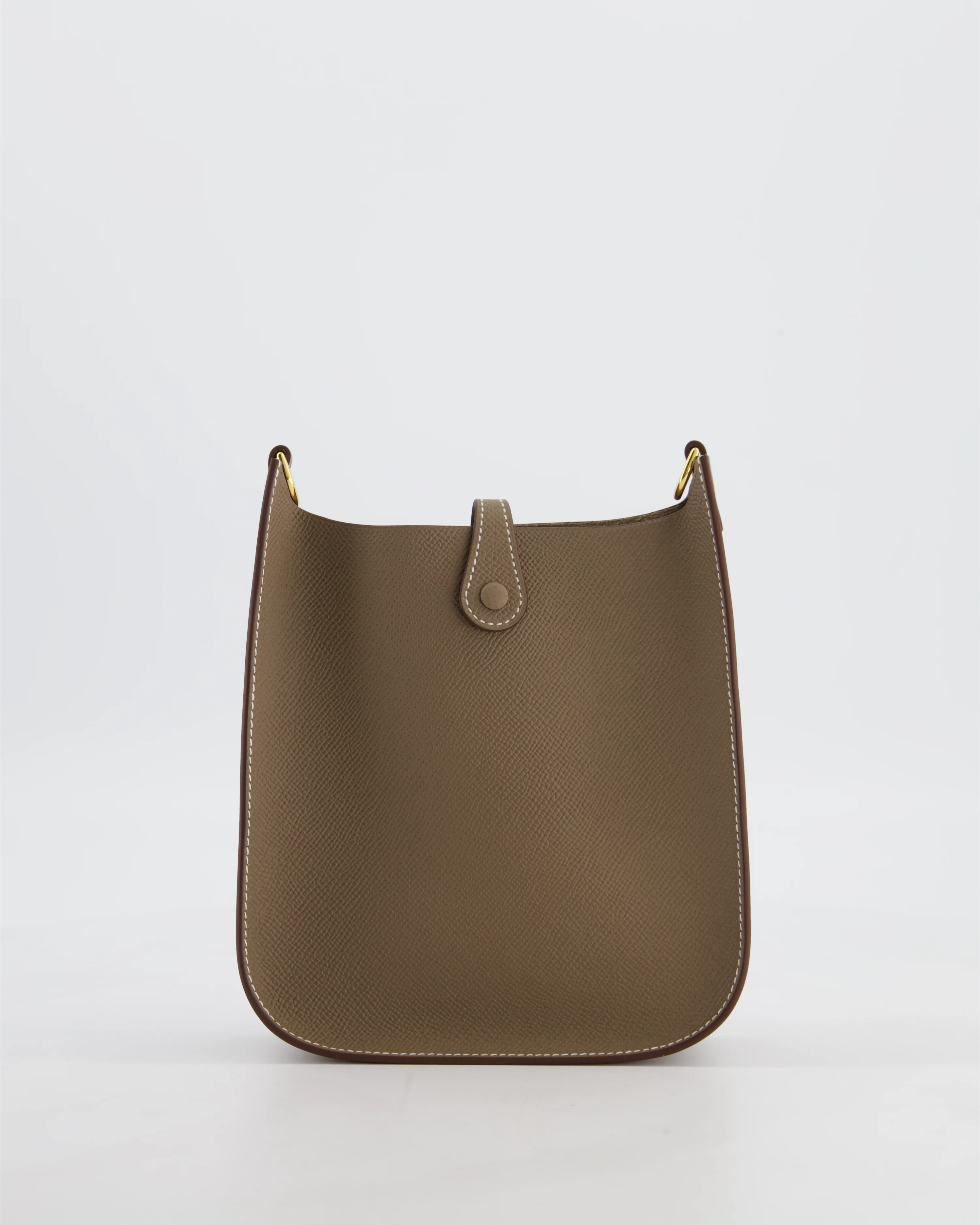 Hermès Mini Evelyne Sellier Bag in Etoupe Epsom Leather with Gold Hardware - Image 6