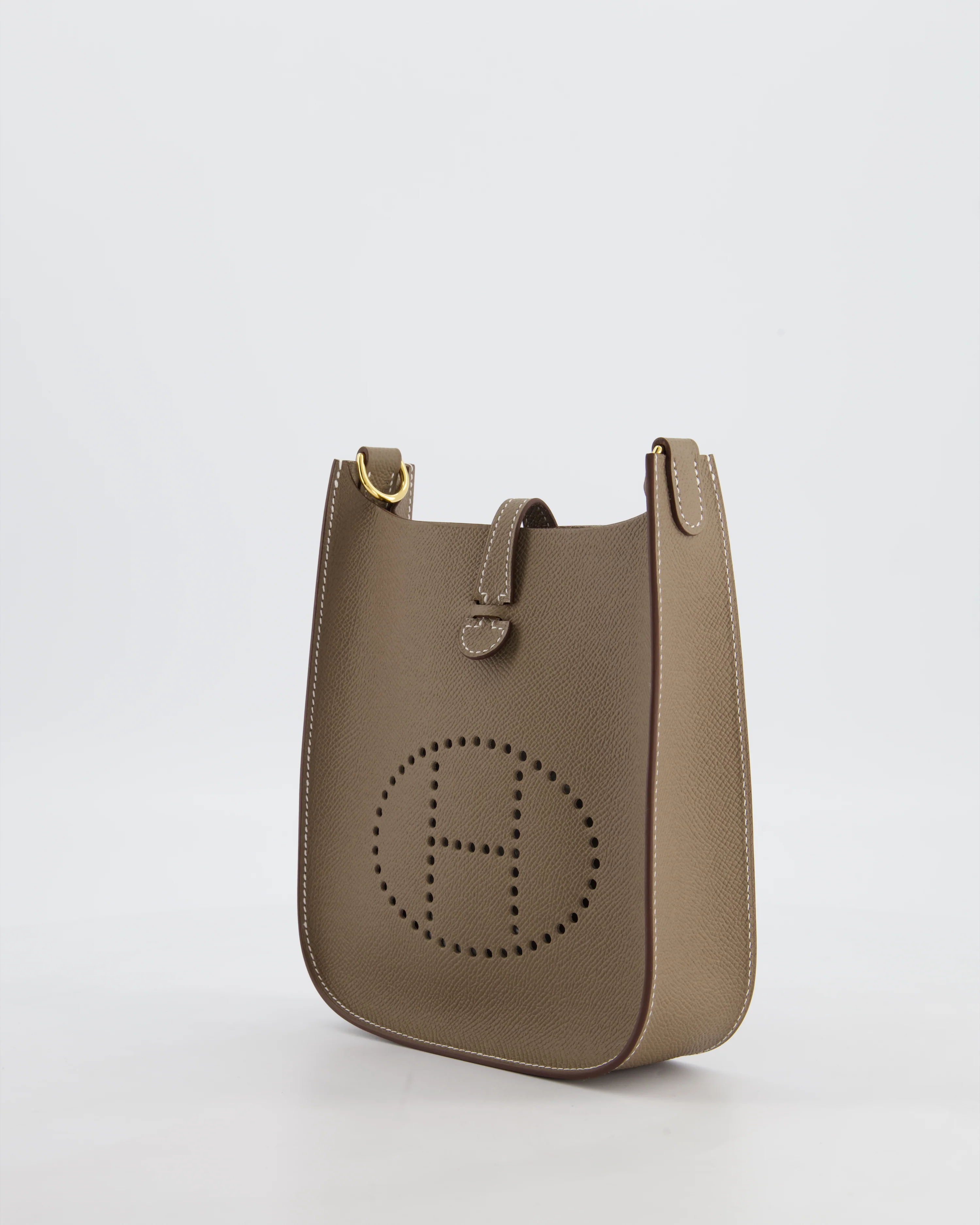 Hermès Mini Evelyne Sellier Bag in Etoupe Epsom Leather with Gold Hardware - Image 9