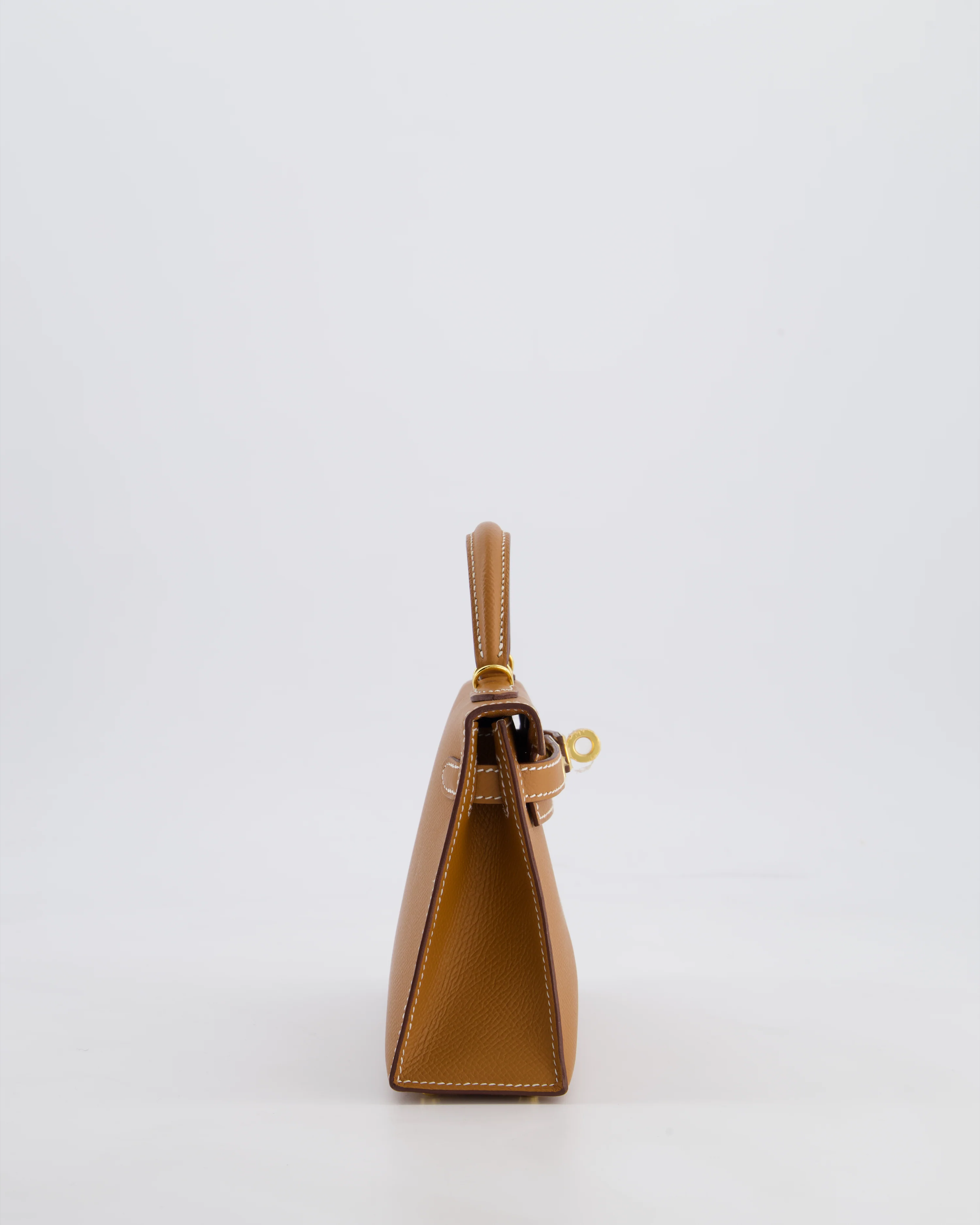 Hermes Mini Kelly II 20 Bag in Gold Epsom Leather with Gold Hardware - Image 5