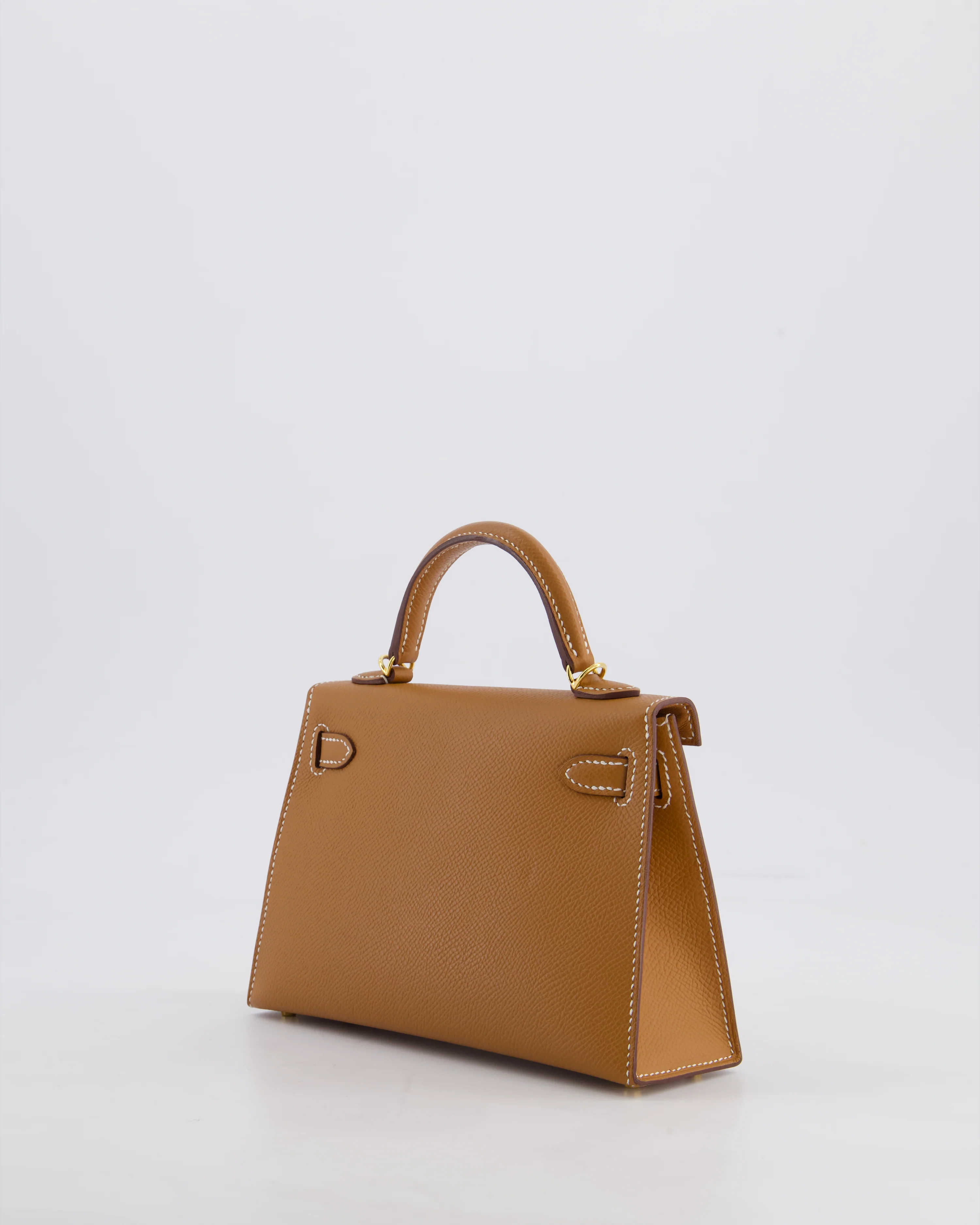Hermes Mini Kelly II 20 Bag in Gold Epsom Leather with Gold Hardware - Image 6