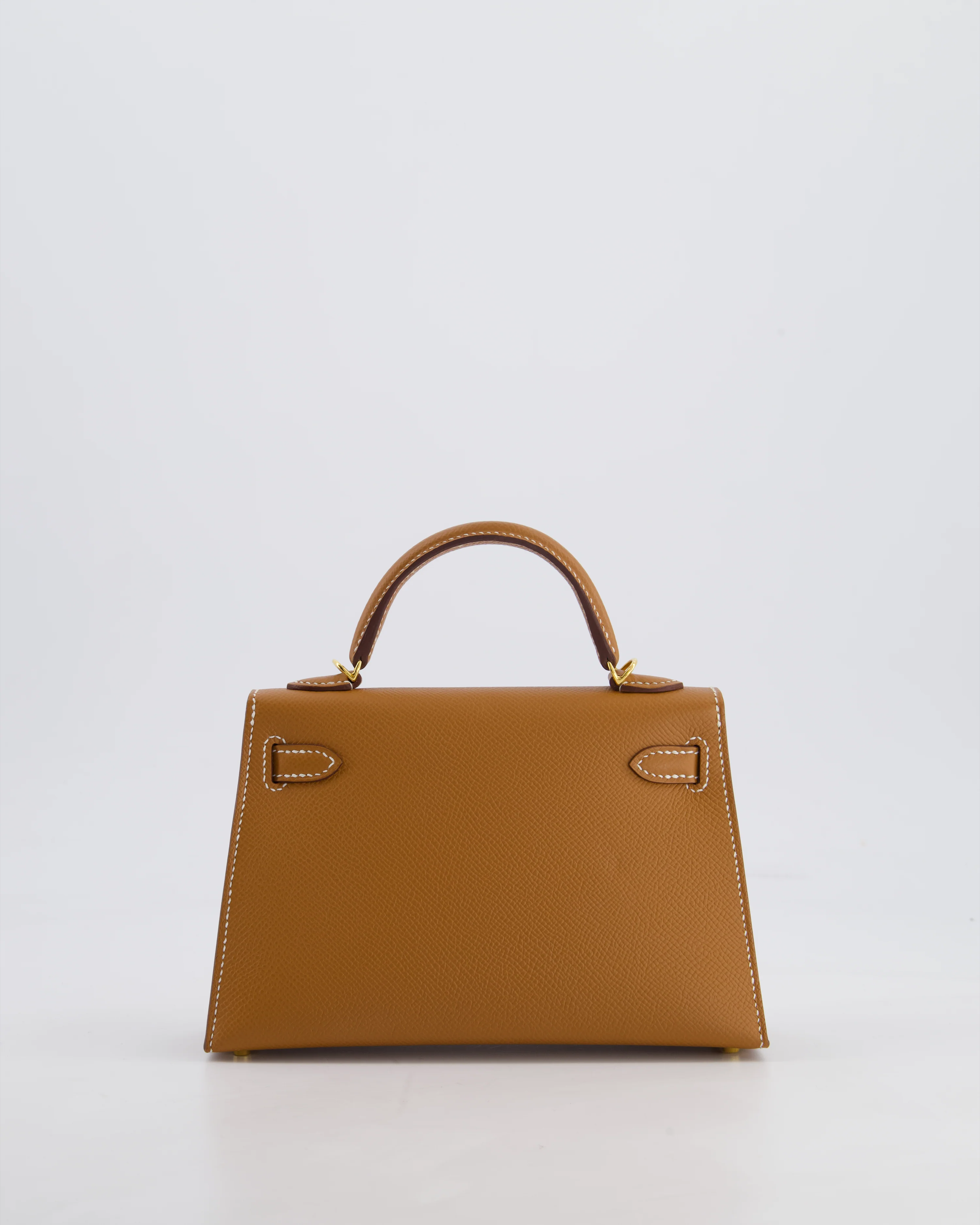 Hermes Mini Kelly II 20 Bag in Gold Epsom Leather with Gold Hardware - Image 7