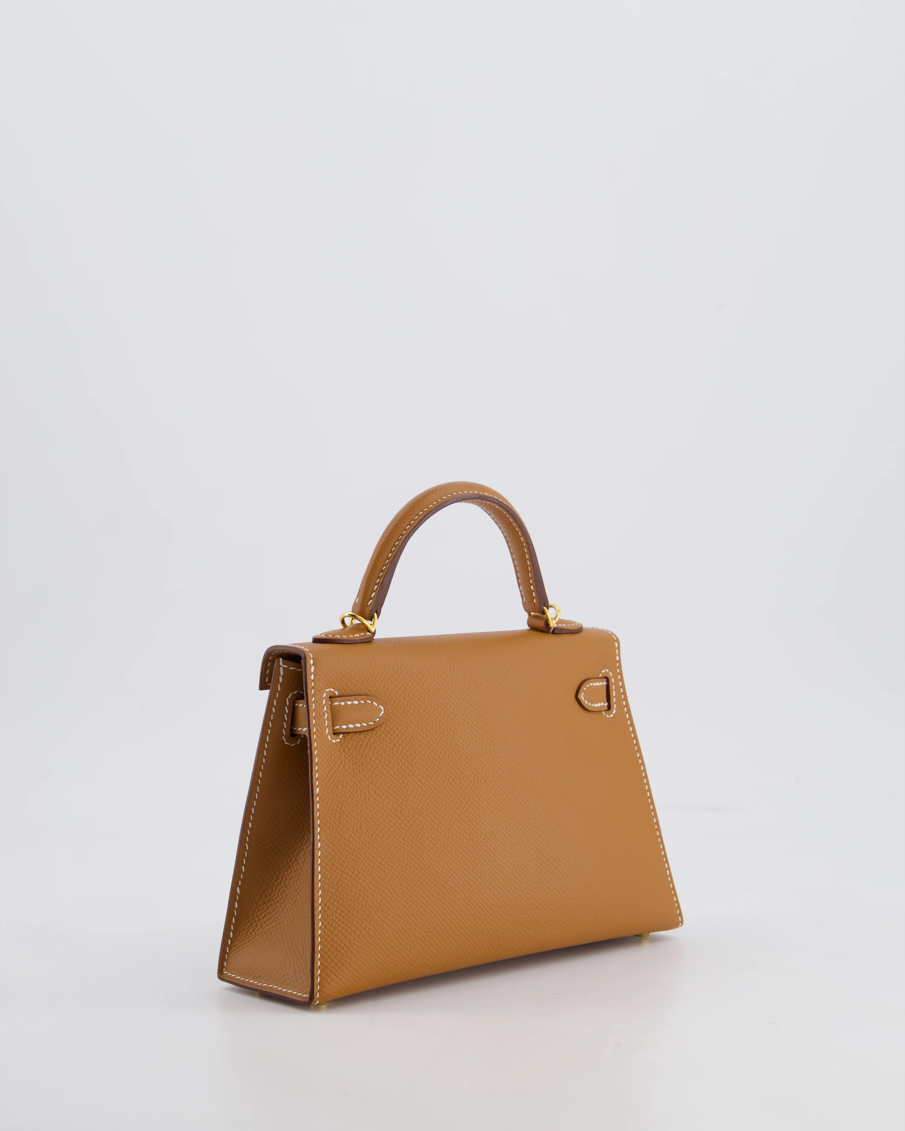 Hermes Mini Kelly II 20 Bag in Gold Epsom Leather with Gold Hardware - Image 8