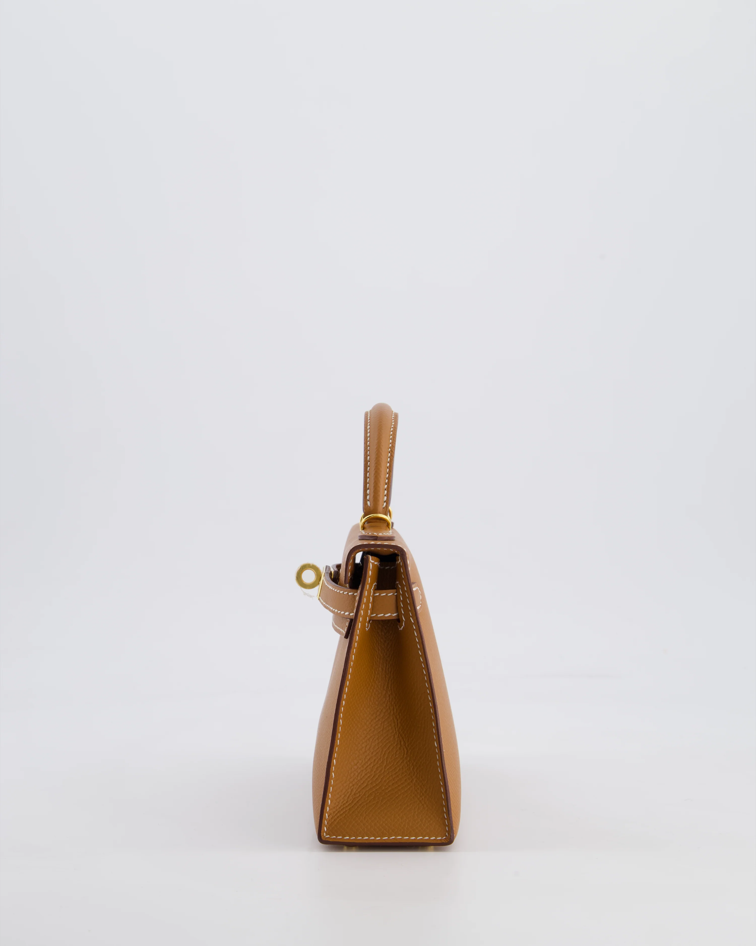 Hermes Mini Kelly II 20 Bag in Gold Epsom Leather with Gold Hardware - Image 9