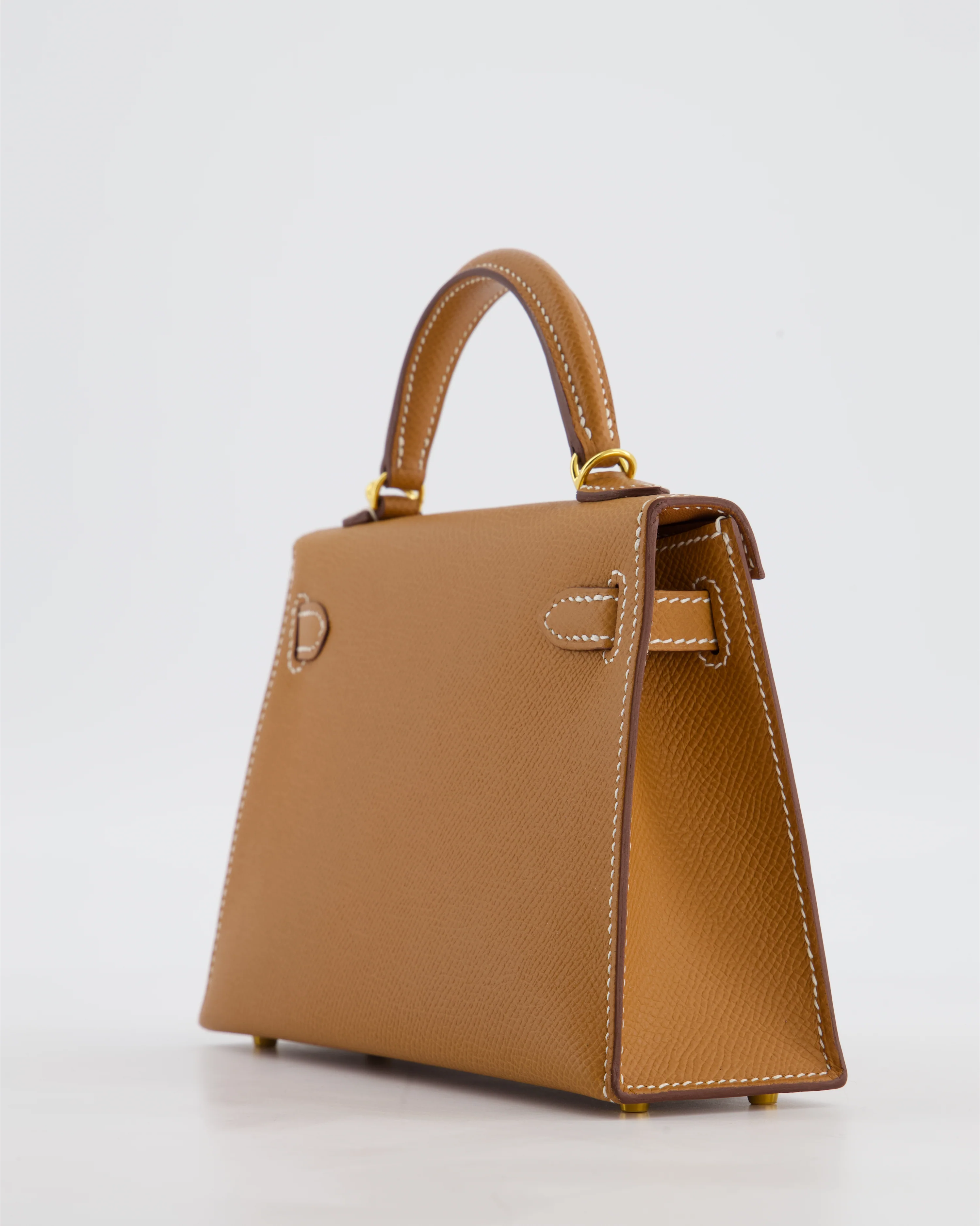 Hermès Mini Kelly II 20 Bag in Gold Epsom Leather with Gold Hardware - Image 12