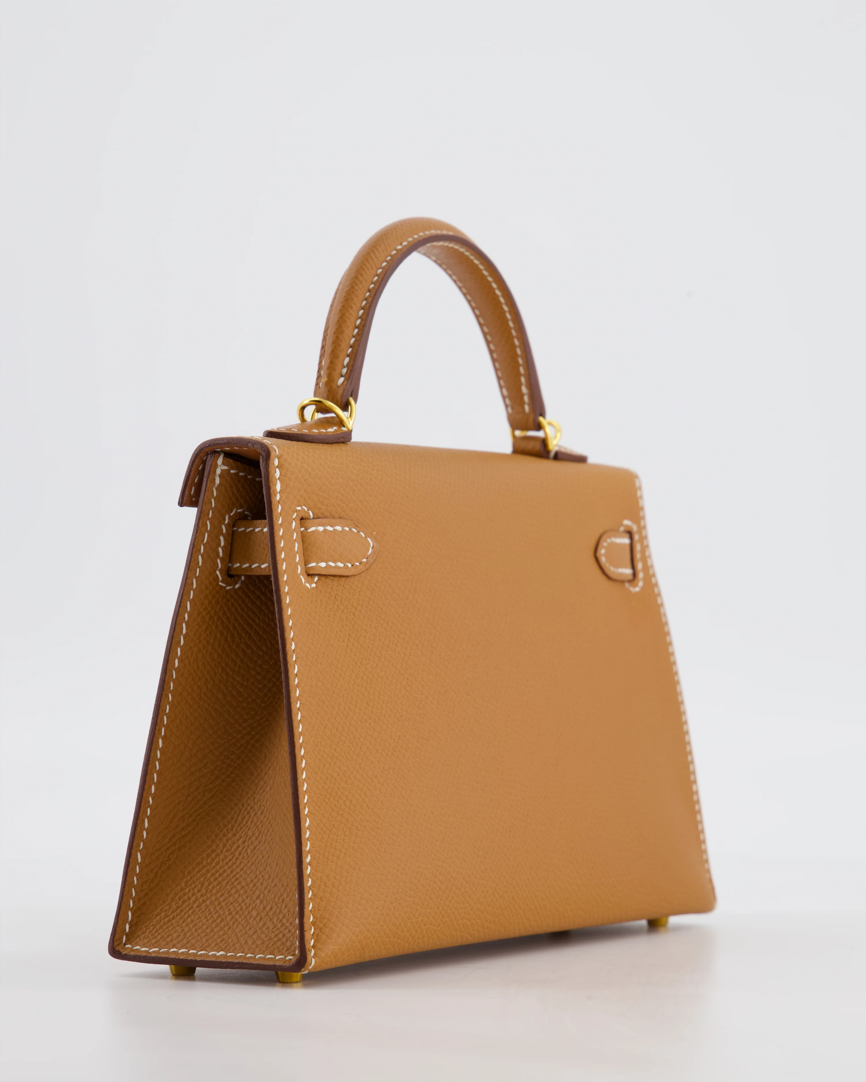 Hermès Mini Kelly II 20 Bag in Gold Epsom Leather with Gold Hardware - Image 13