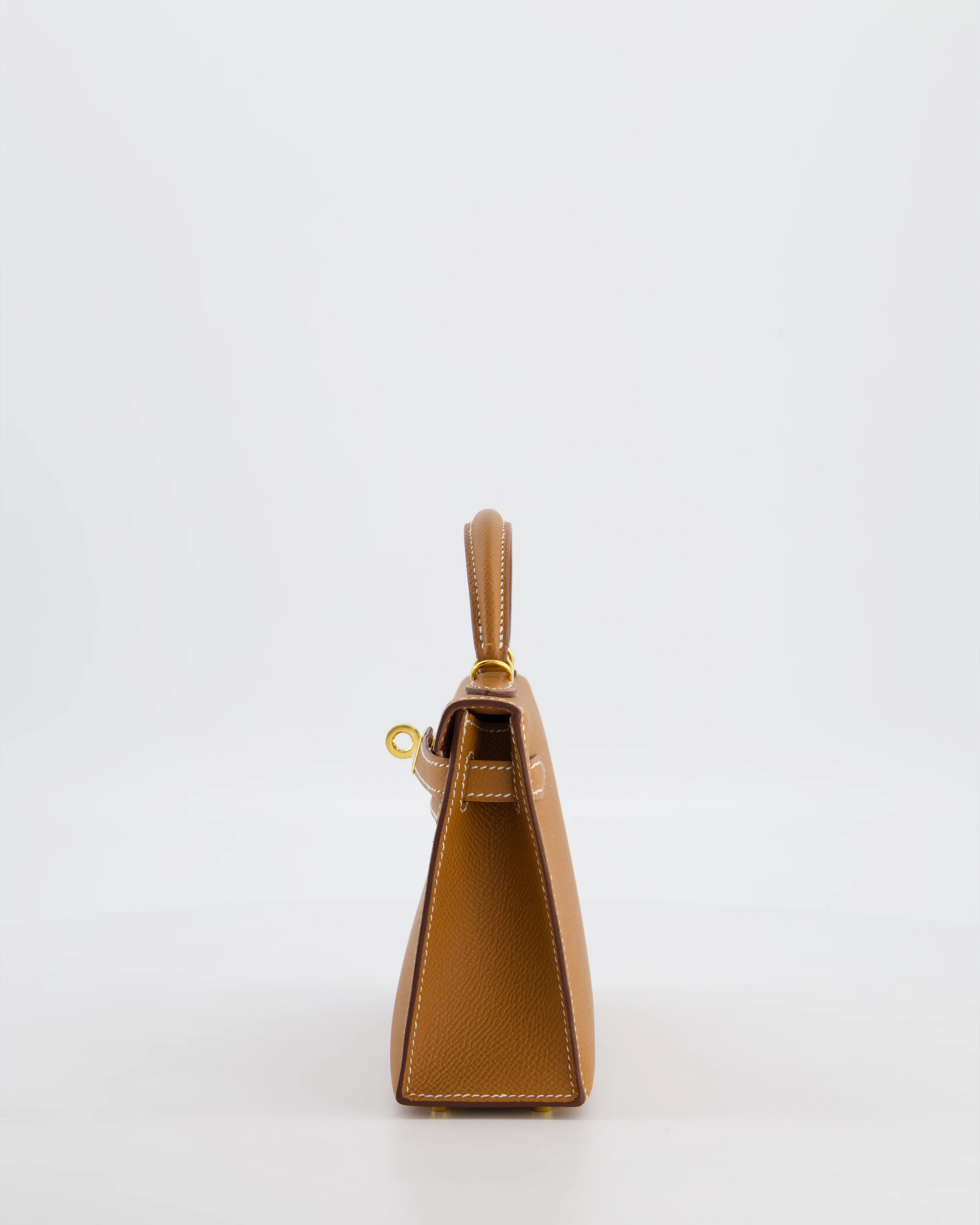 Hermès Mini Kelly II 20 Bag in Gold Epsom Leather with Gold Hardware - Image 8