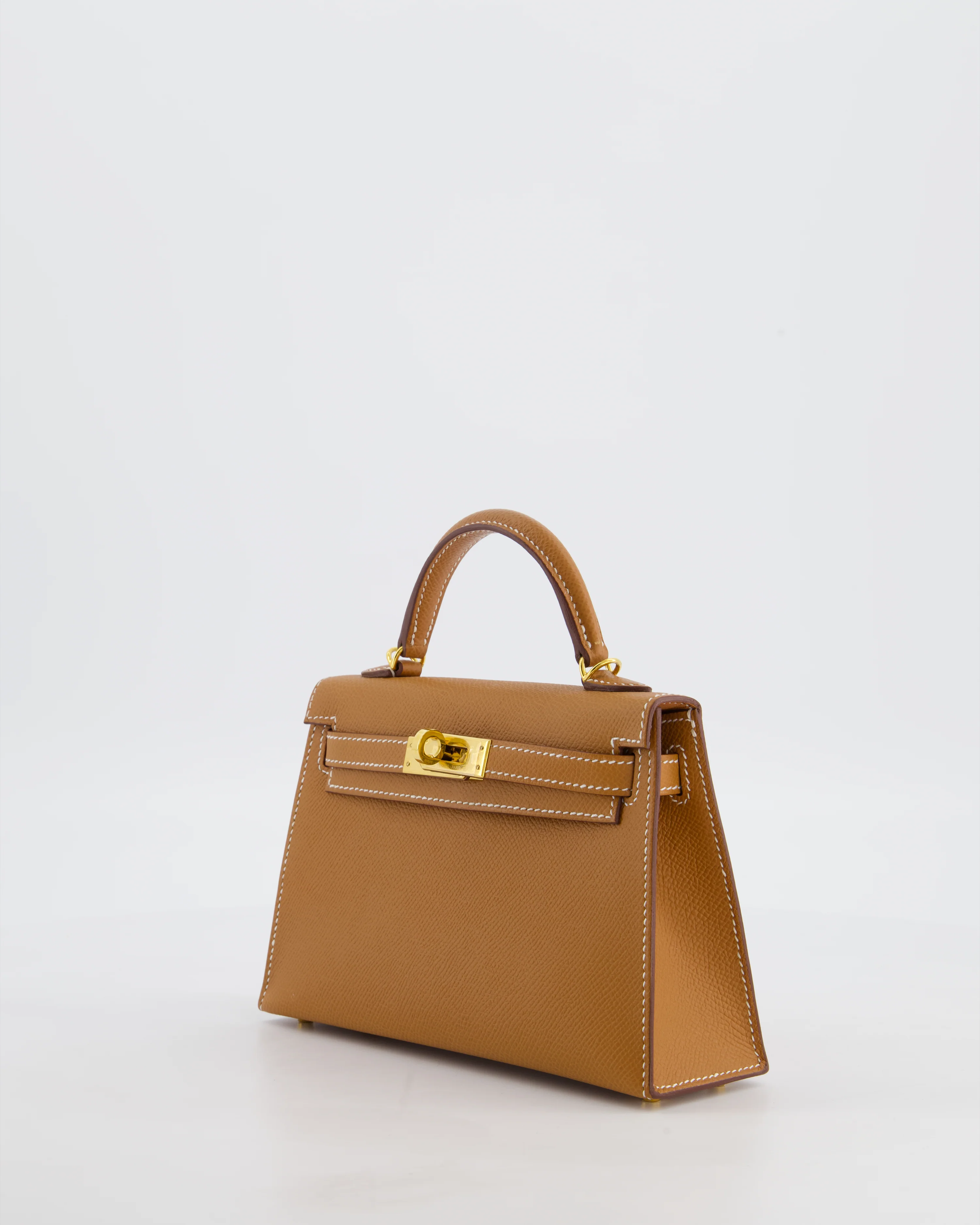 Hermès Mini Kelly II 20 Bag in Gold Epsom Leather with Gold Hardware - Image 9