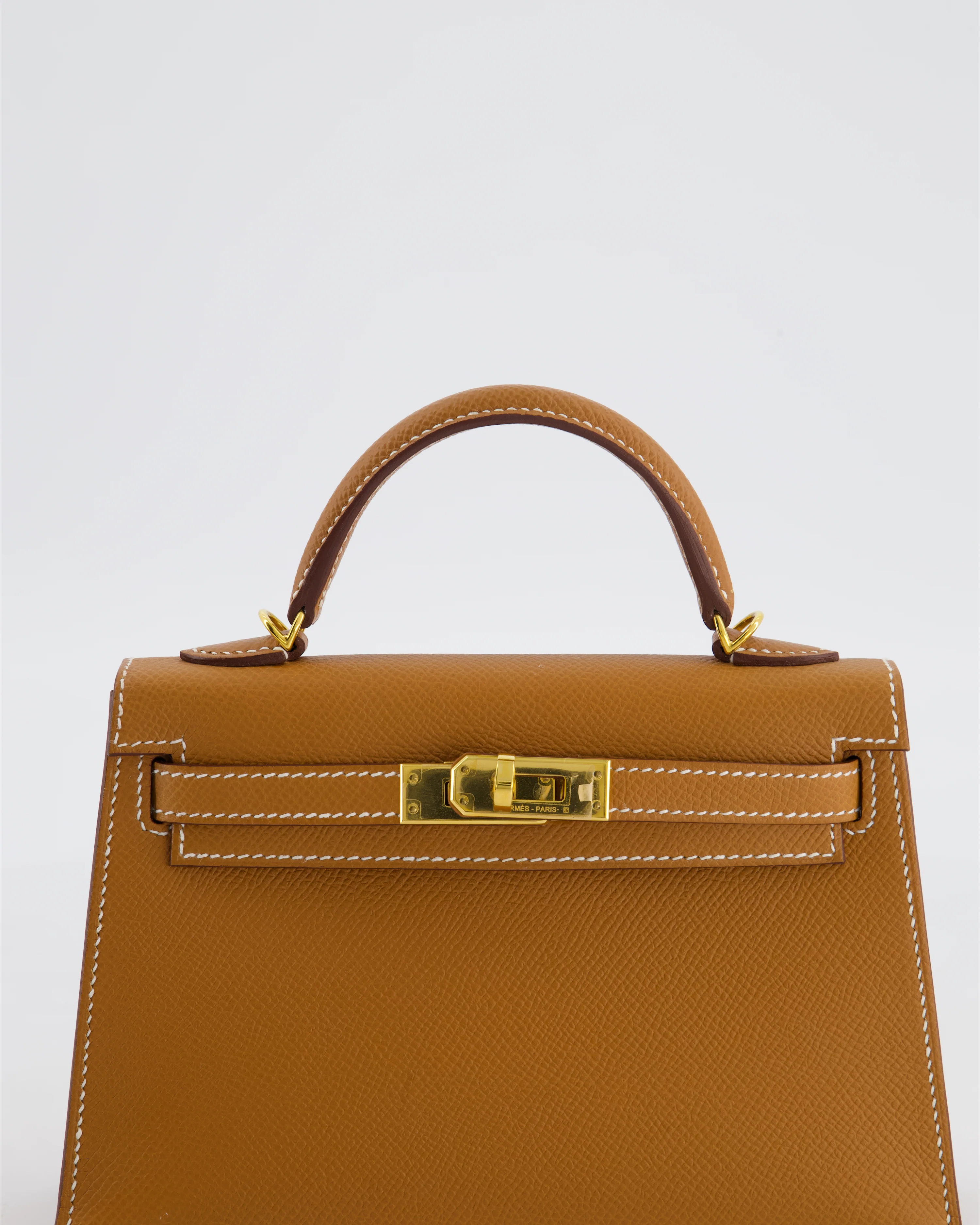 Hermès Mini Kelly II 20 Bag in Gold Epsom Leather with Gold Hardware - Image 14