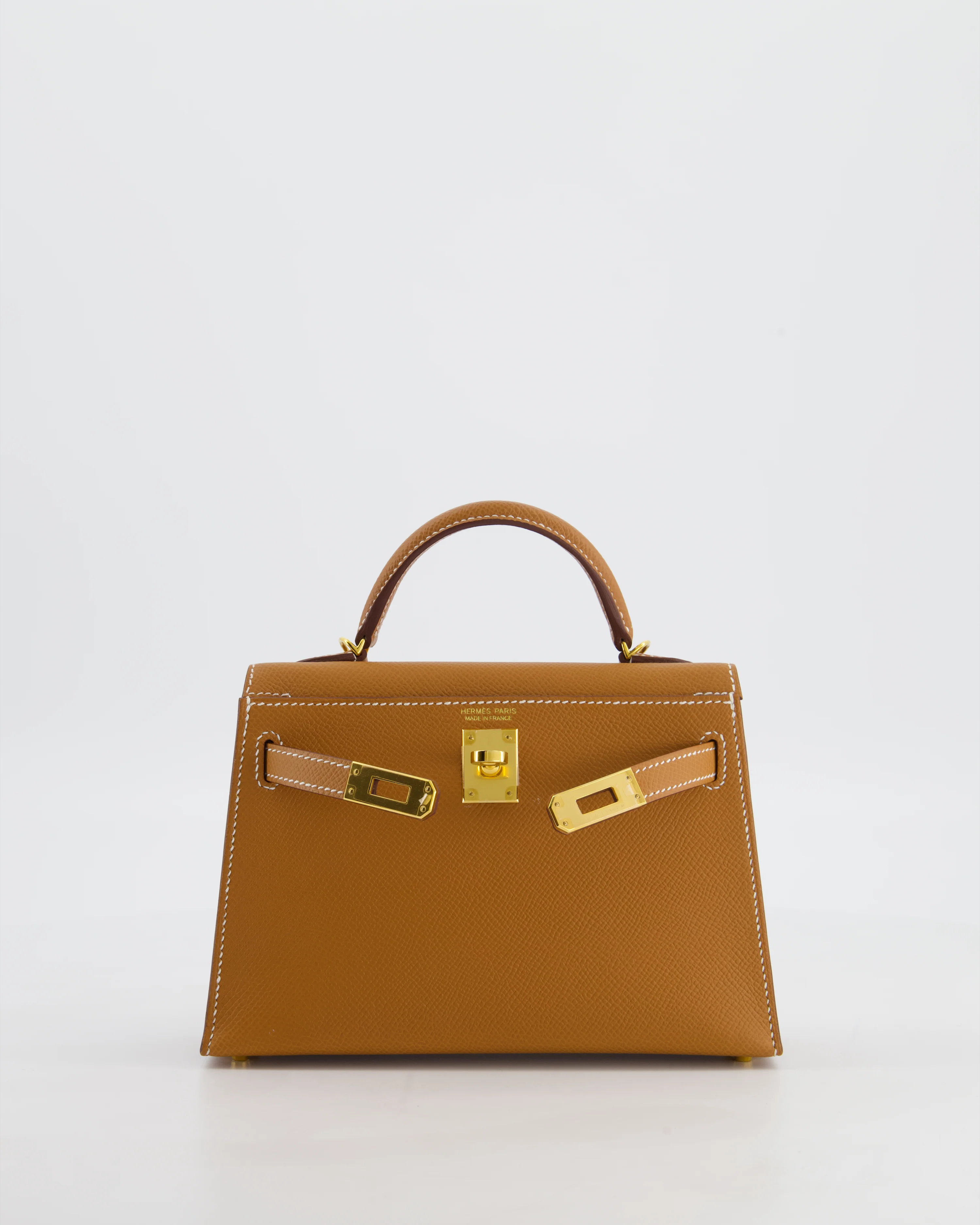 Hermès Mini Kelly II 20 Bag in Gold Epsom Leather with Gold Hardware - Image 15
