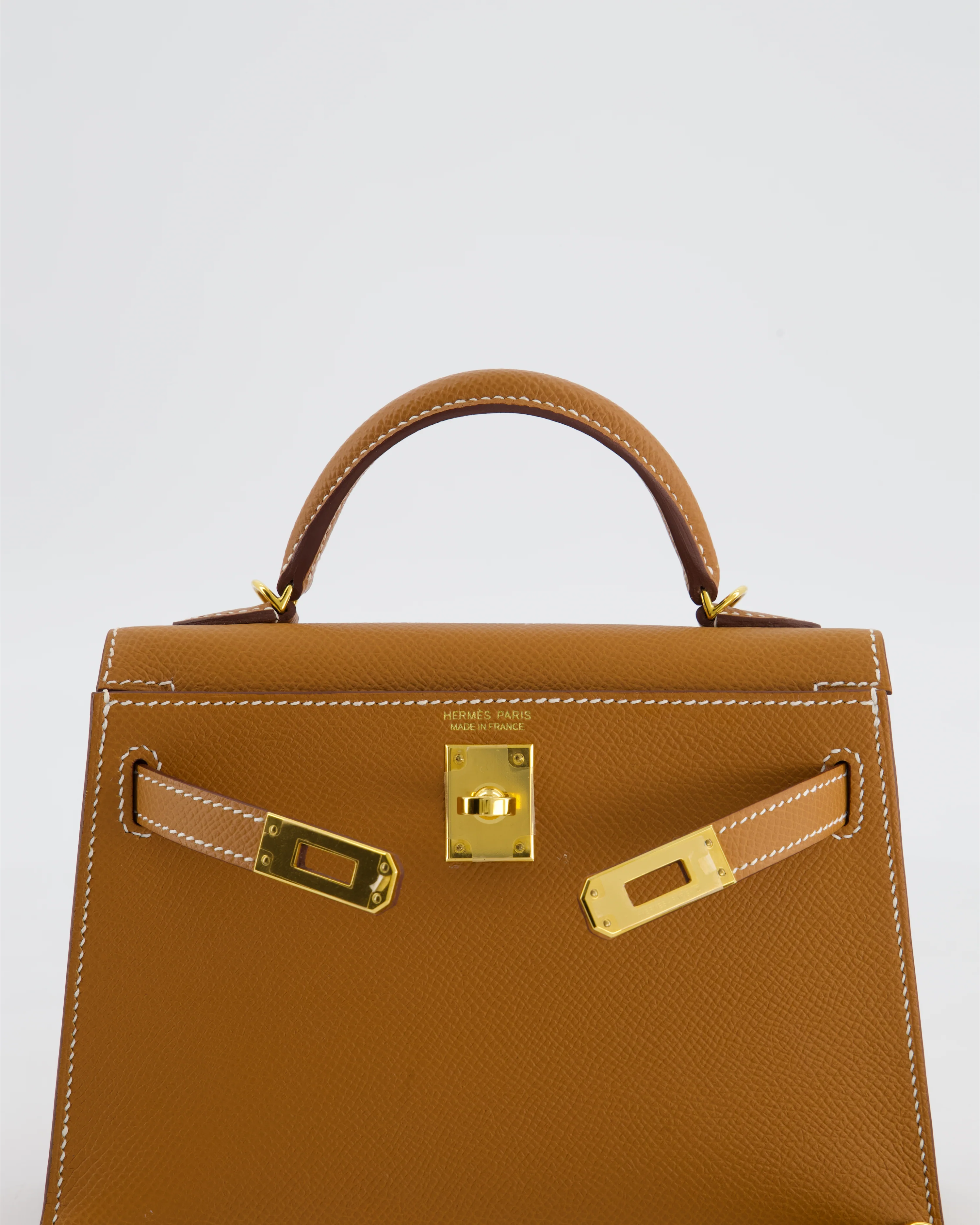 Hermès Mini Kelly II 20 Bag in Gold Epsom Leather with Gold Hardware - Image 16
