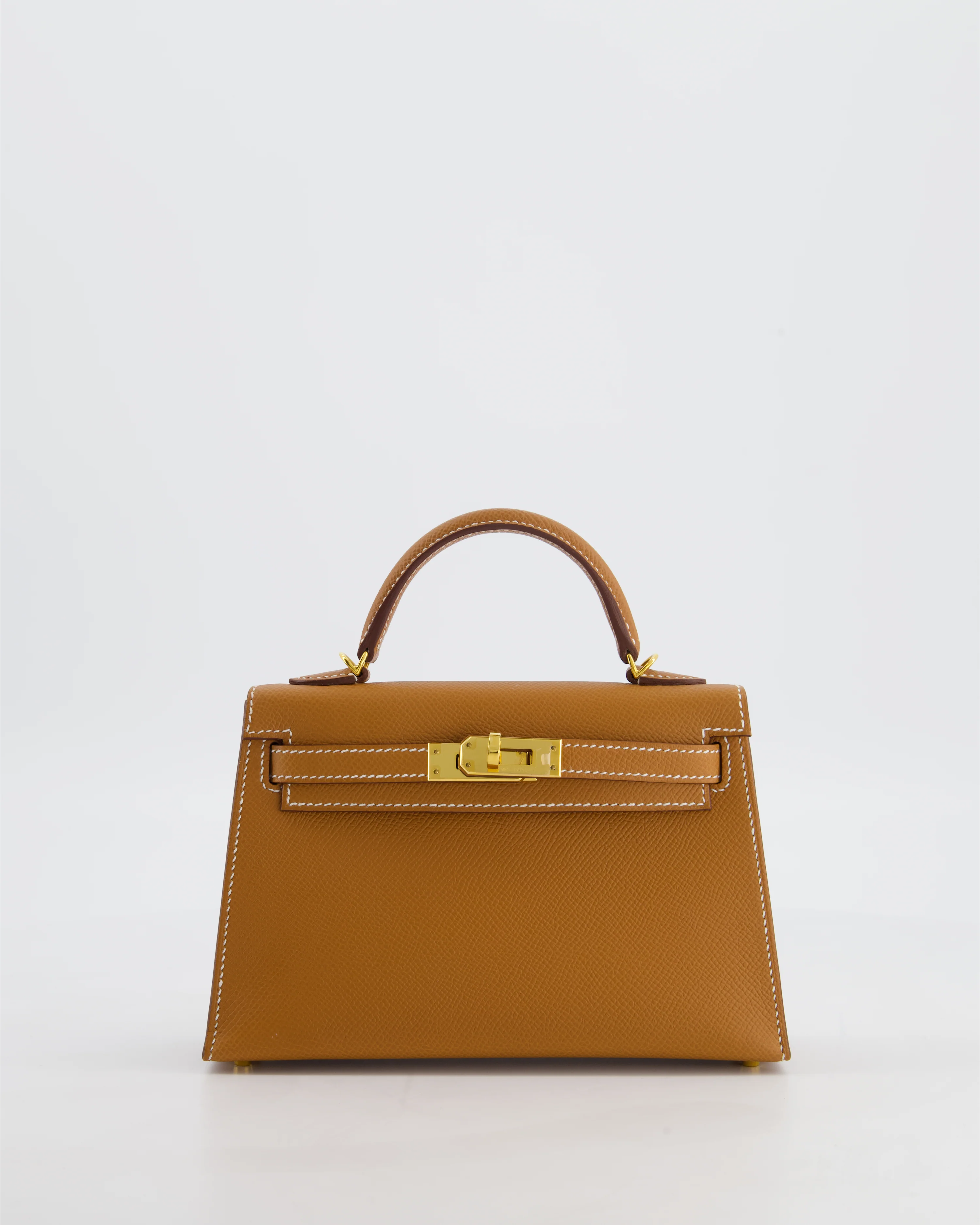 Hermès Mini Kelly II 20 Bag in Gold Epsom Leather with Gold Hardware - Image 2