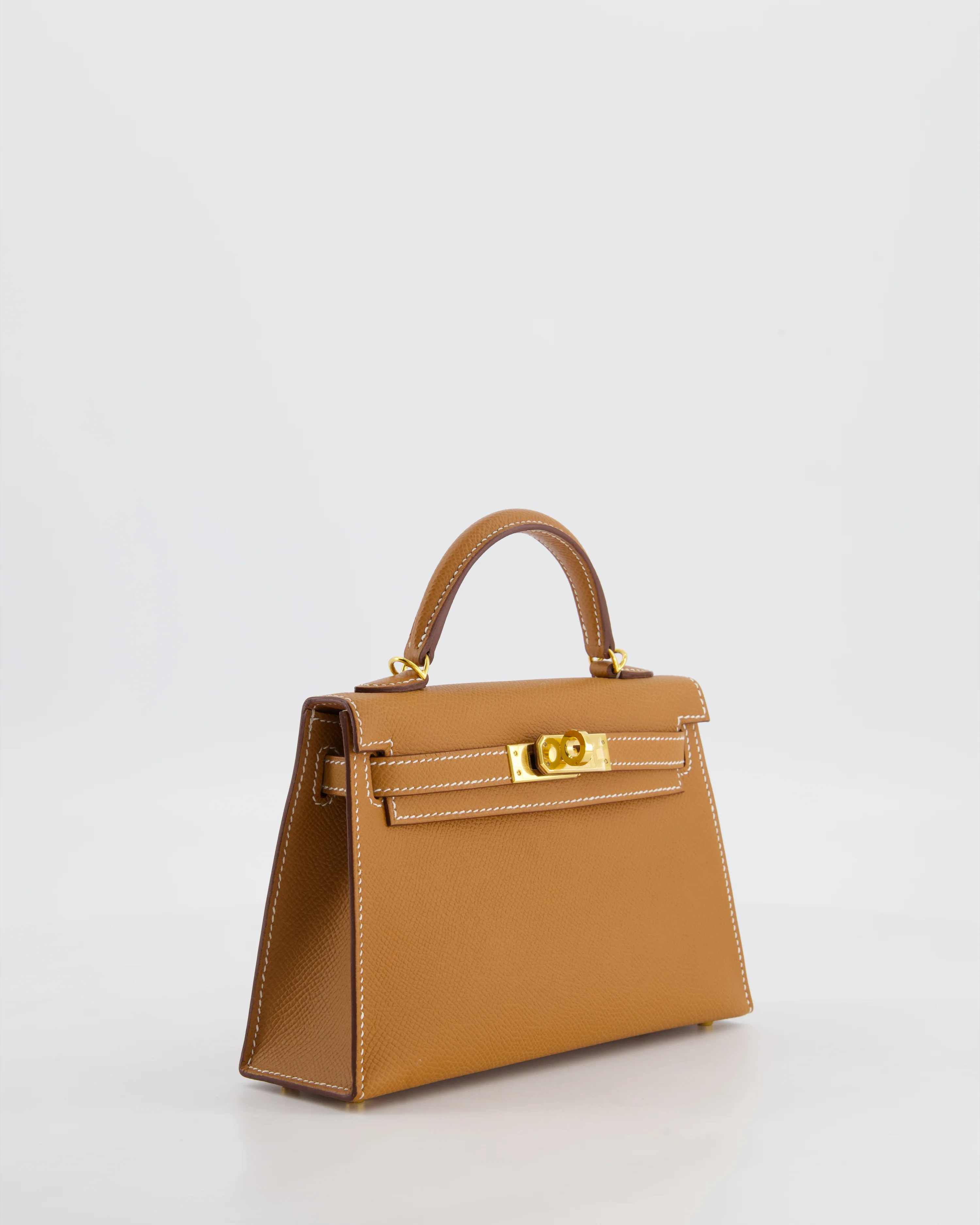Hermès Mini Kelly II 20 Bag in Gold Epsom Leather with Gold Hardware - Image 3