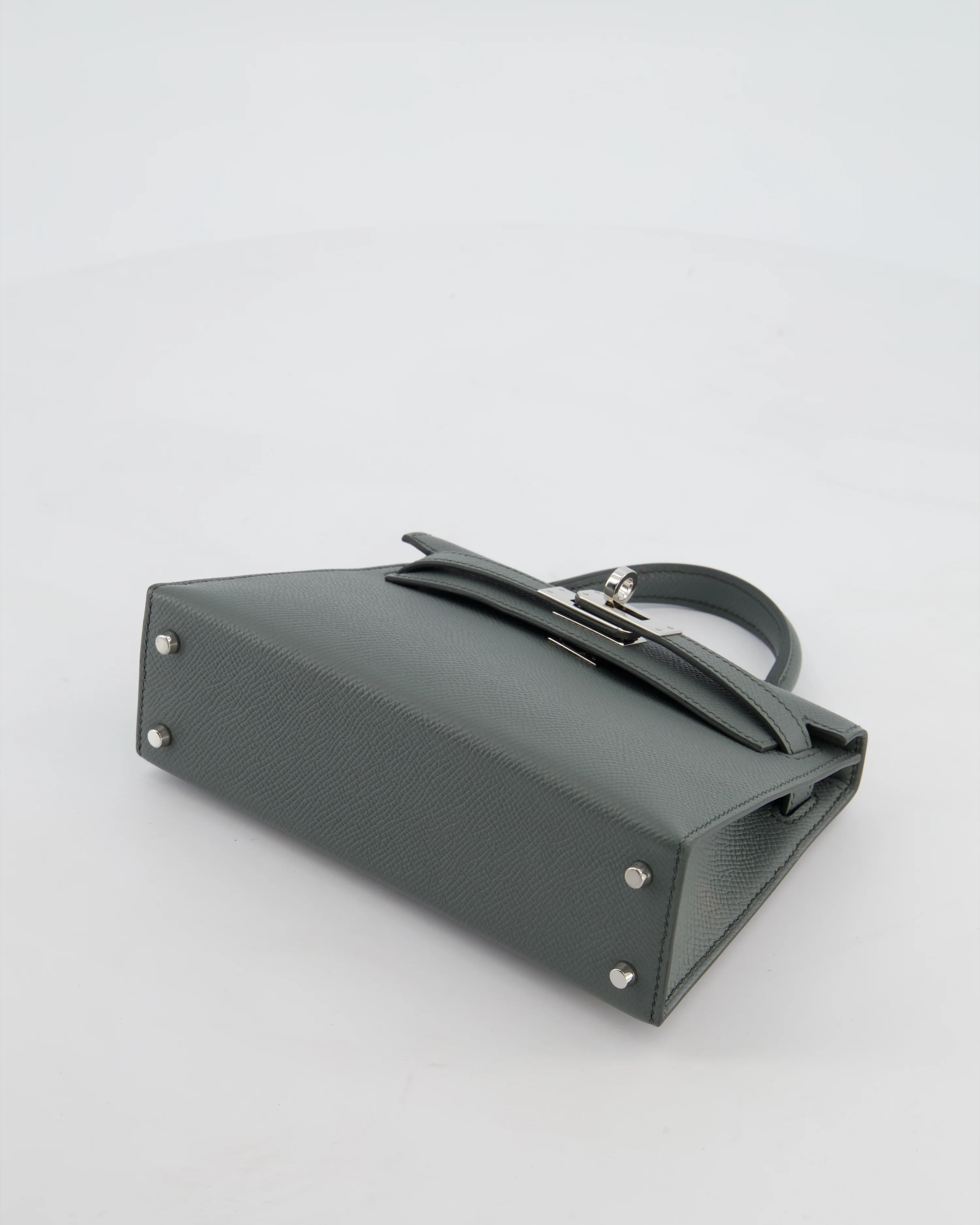 Hermès Mini Kelly II 20 Bag in Vert Amande Epsom Leather with Palladium Hardware - Image 18