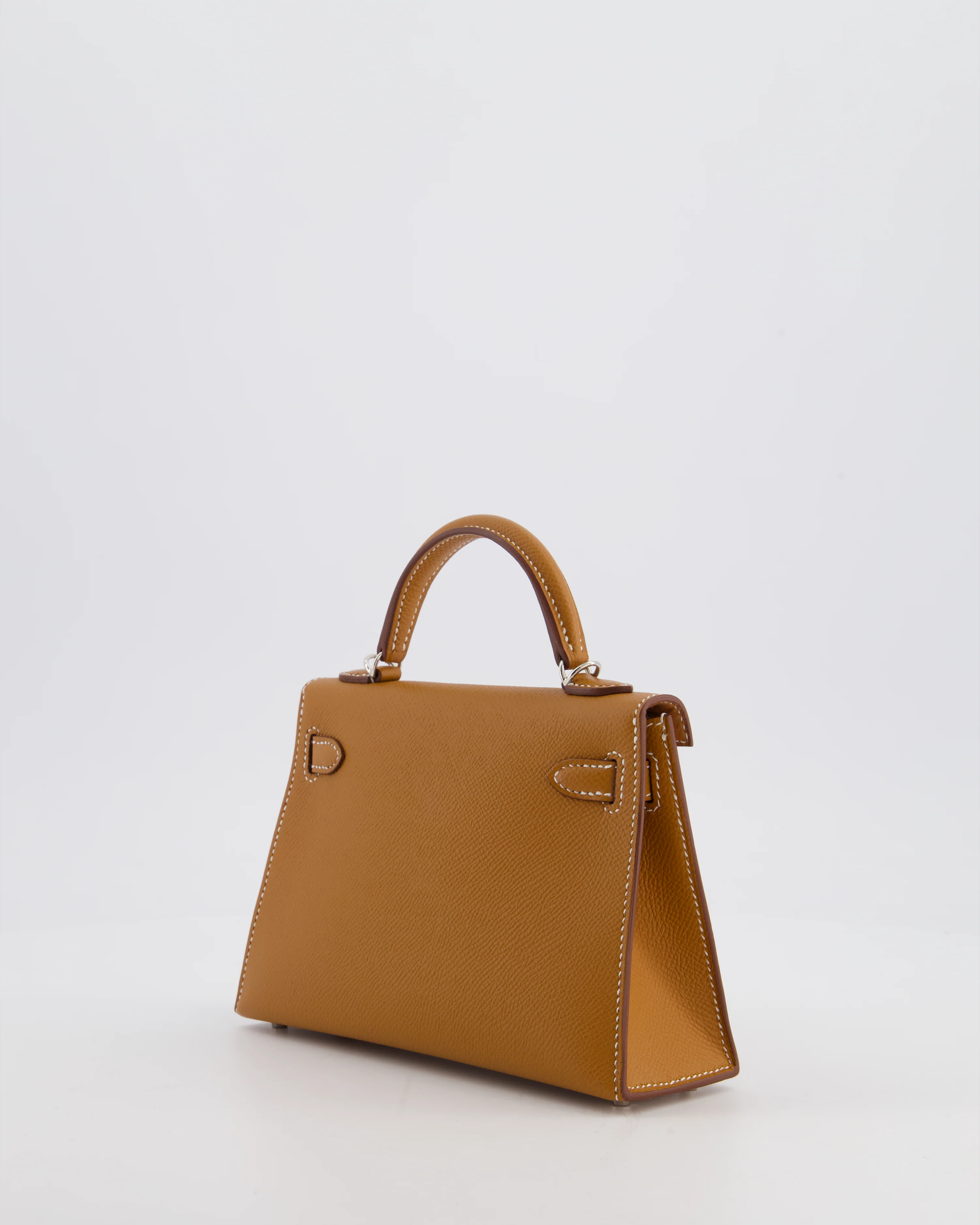 Hermès Mini Kelly II 20 Bag in Gold Epsom Leather with Palladium Hardware - Image 6