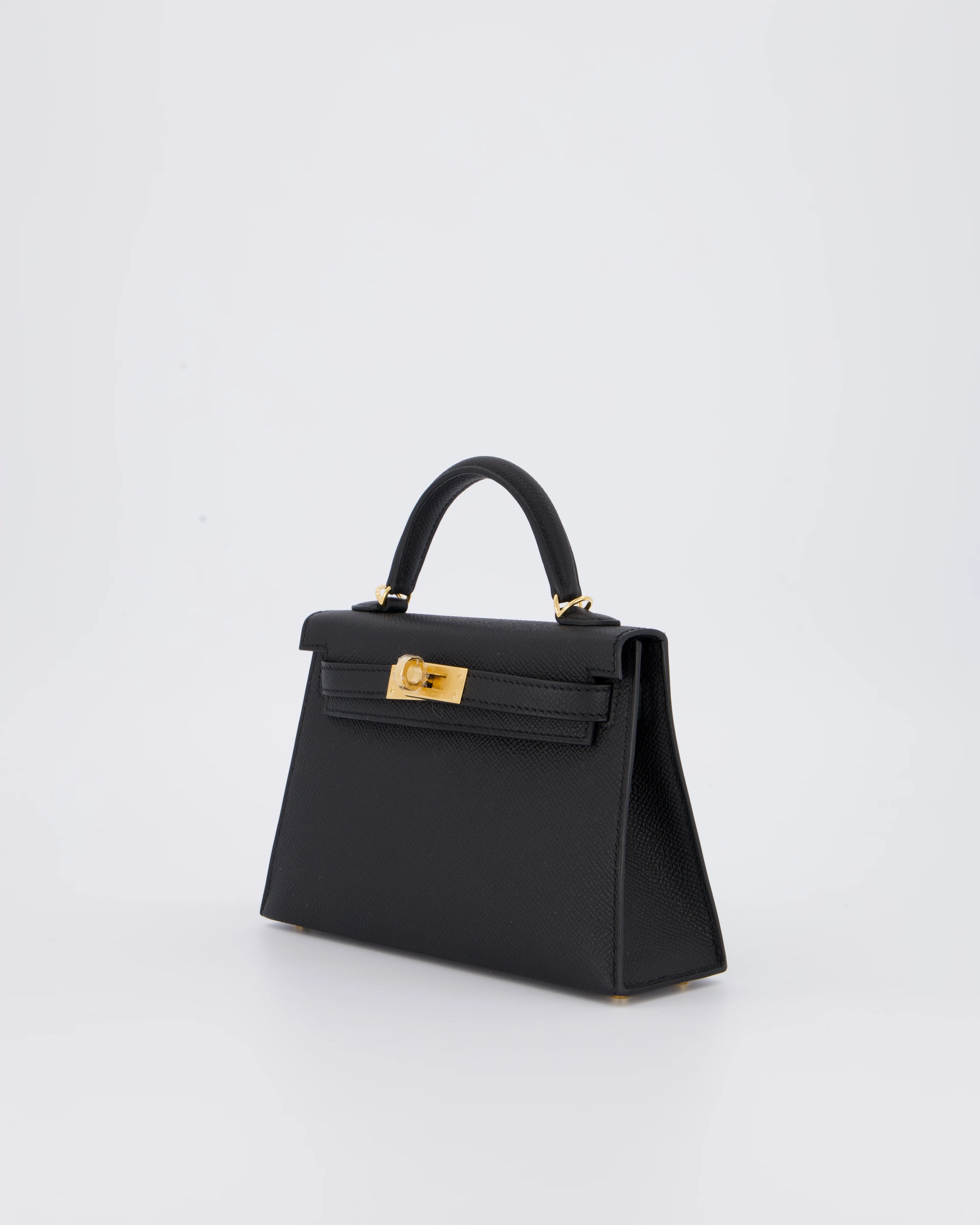 *HOT* Hermès Mini Kelly II 20 Bag in Noir Epsom Leather with Gold Hardware - Image 10