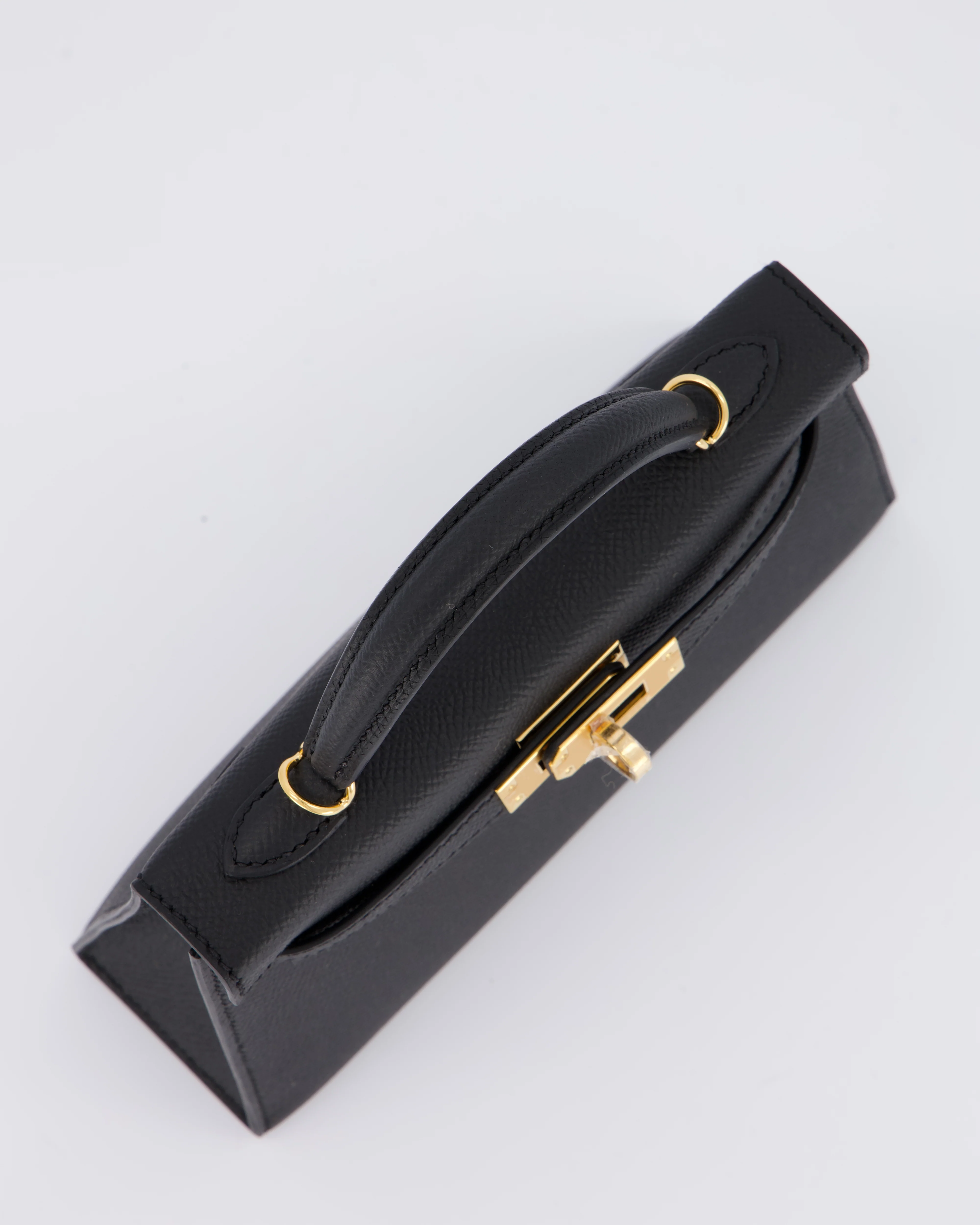 *HOT* Hermès Mini Kelly II 20 Bag in Noir Epsom Leather with Gold Hardware - Image 11