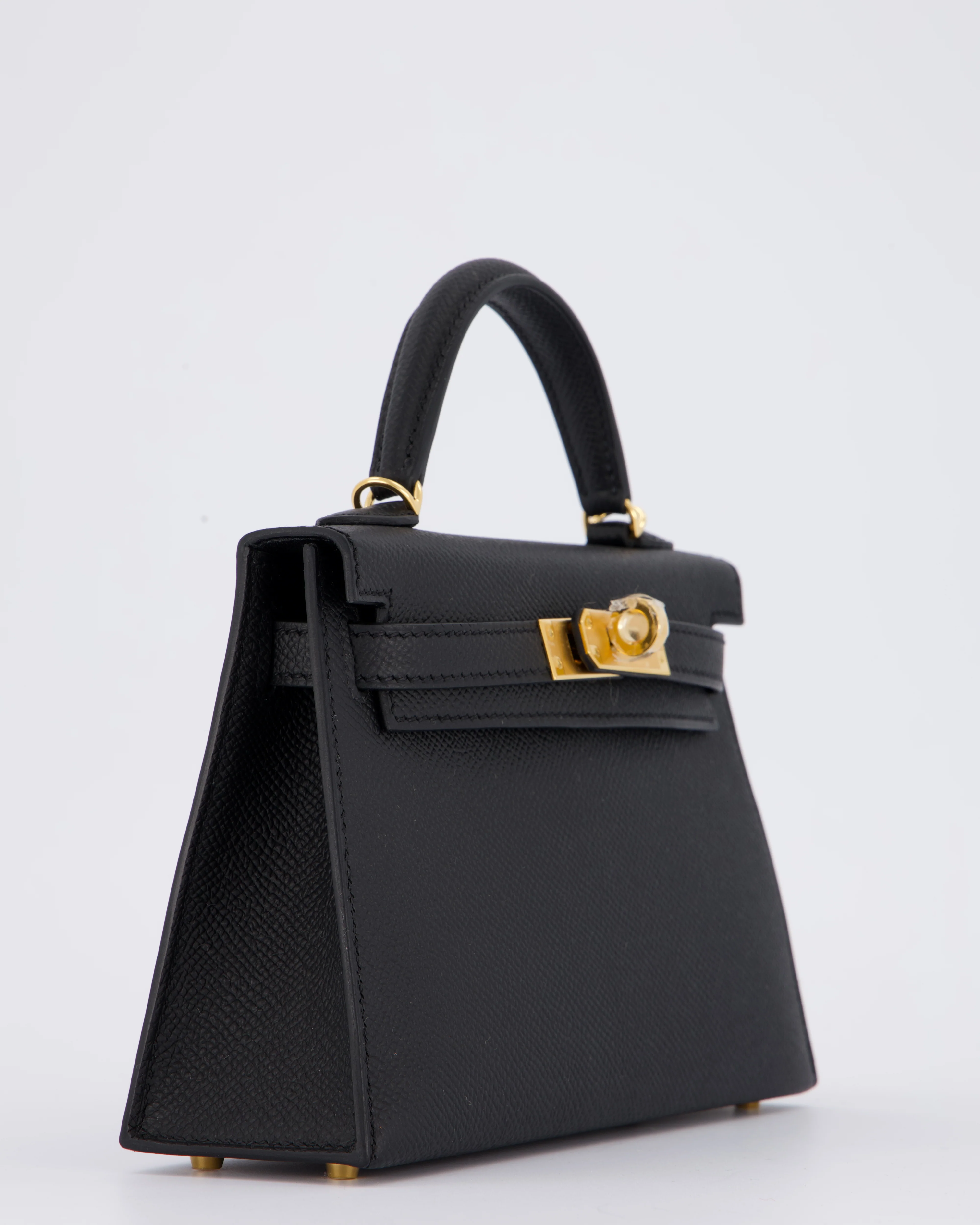 *HOT* Hermès Mini Kelly II 20 Bag in Noir Epsom Leather with Gold Hardware - Image 13