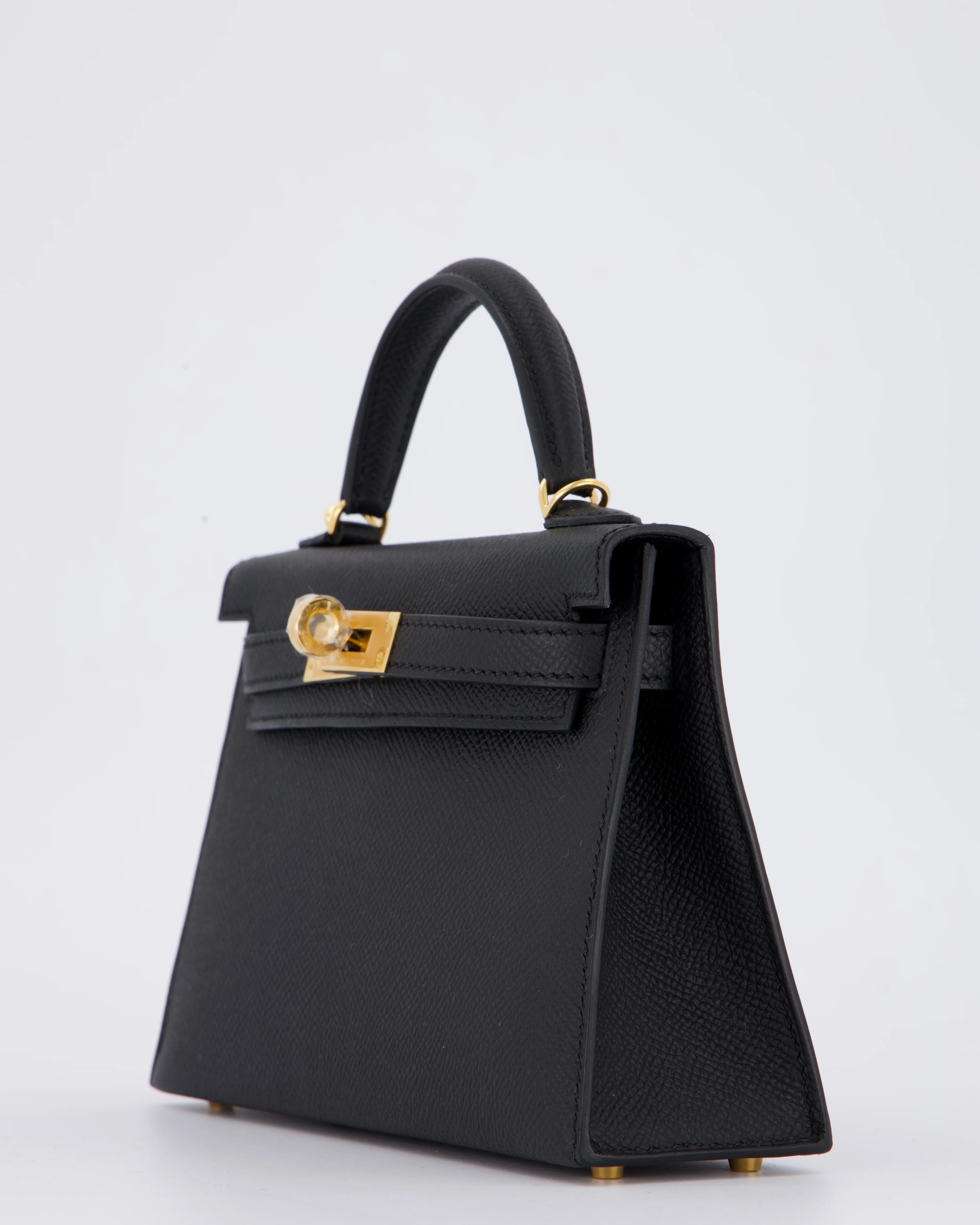 *HOT* Hermès Mini Kelly II 20 Bag in Noir Epsom Leather with Gold Hardware - Image 14