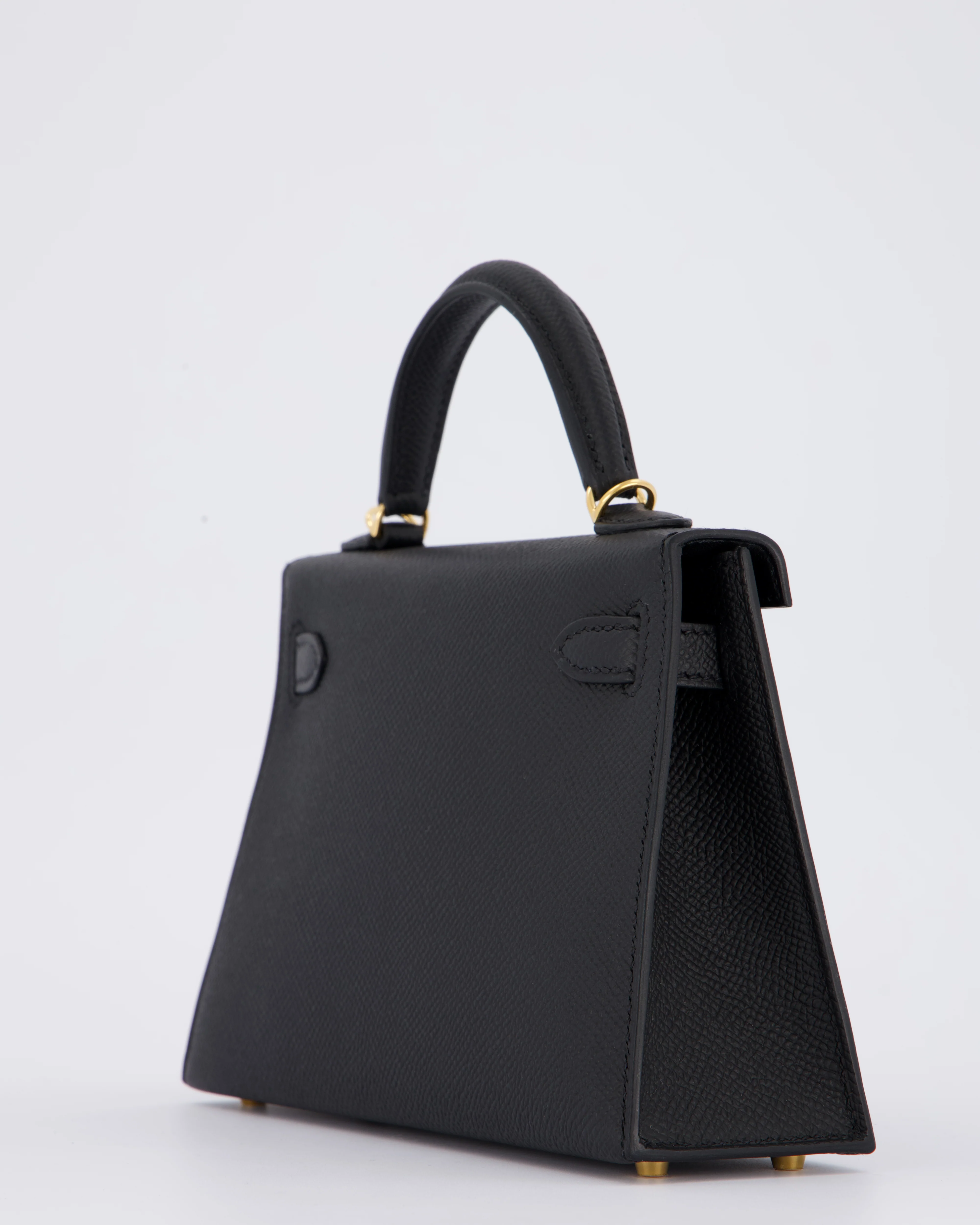 *HOT* Hermès Mini Kelly II 20 Bag in Noir Epsom Leather with Gold Hardware - Image 15