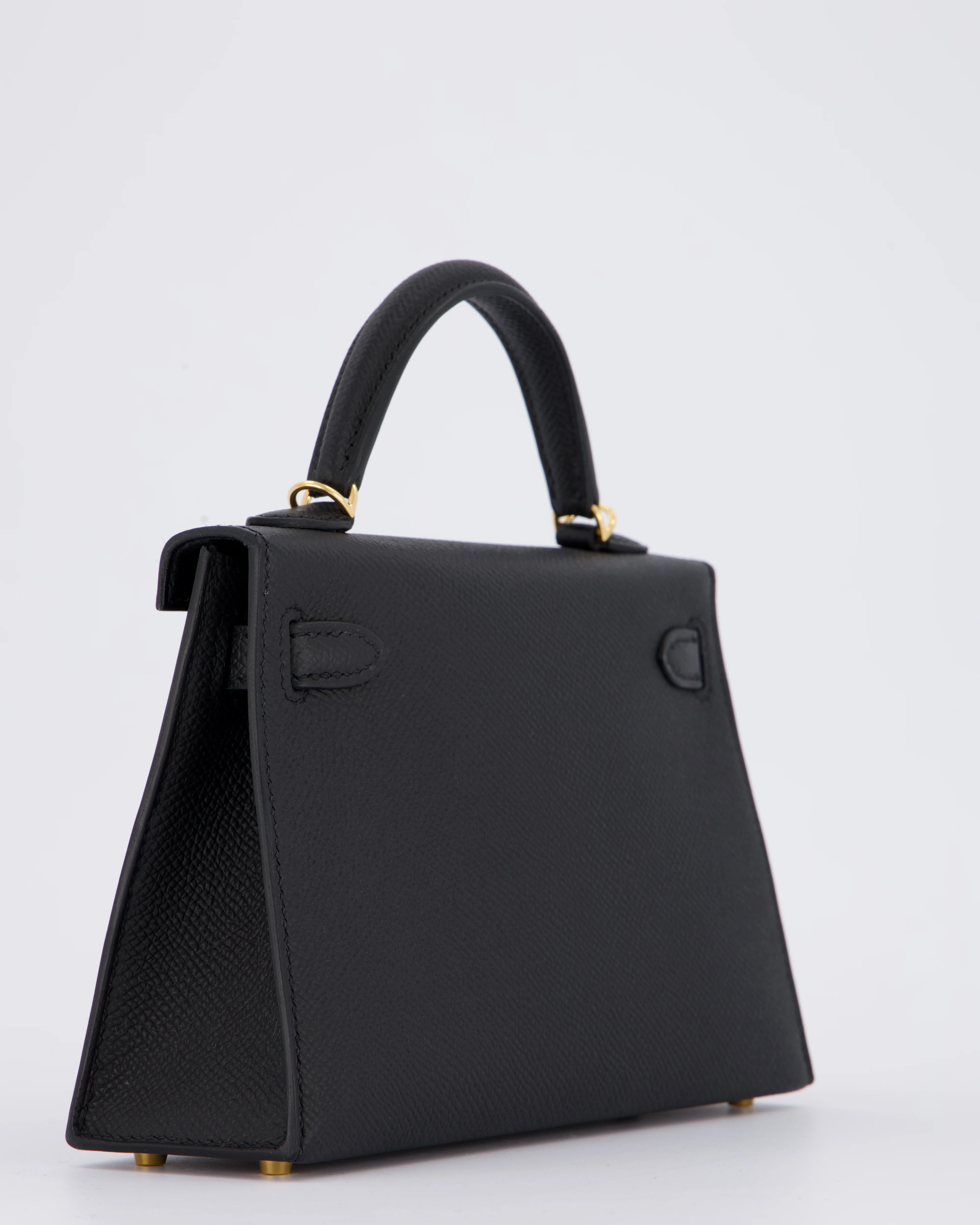 *HOT* Hermès Mini Kelly II 20 Bag in Noir Epsom Leather with Gold Hardware - Image 16