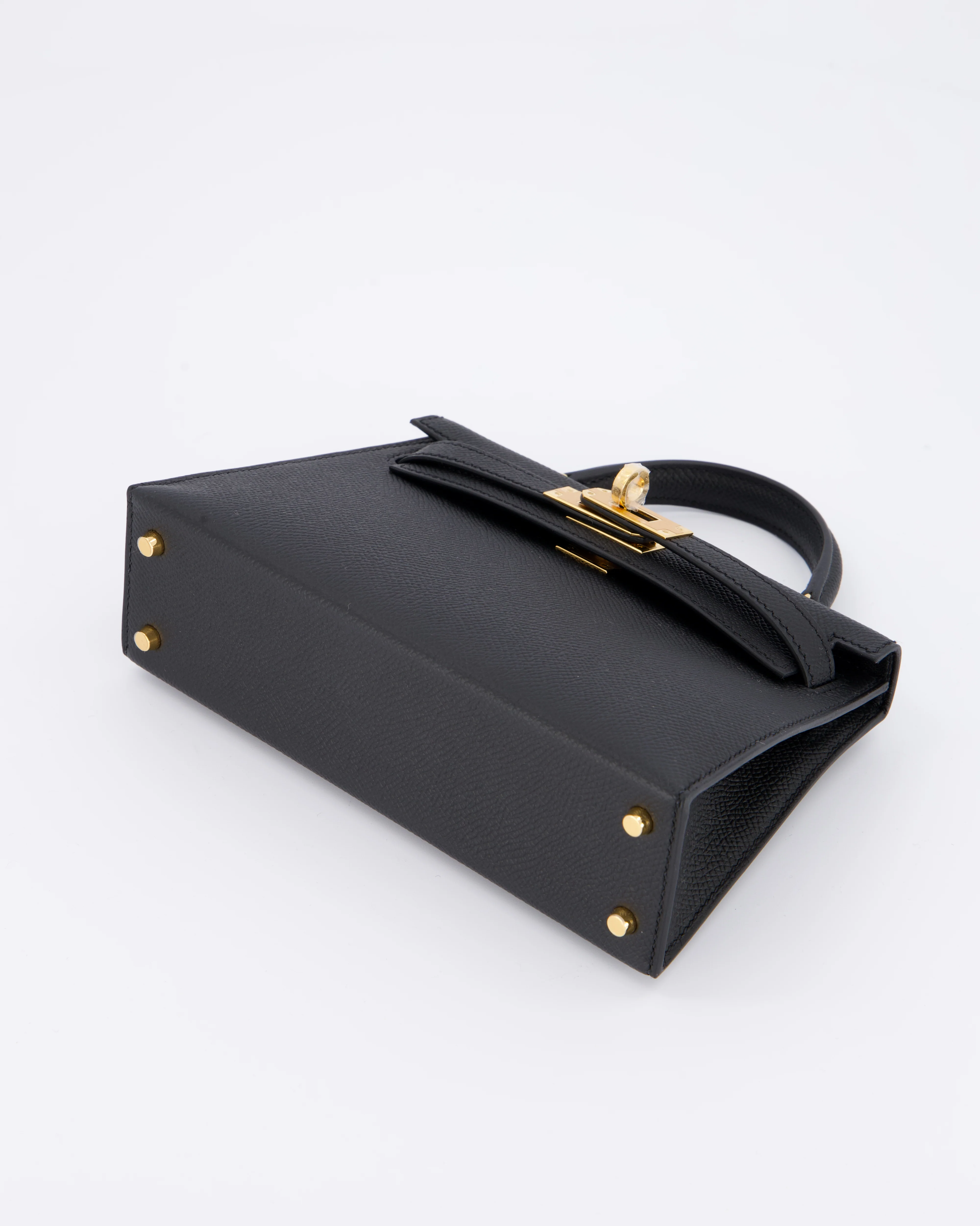 *HOT* Hermès Mini Kelly II 20 Bag in Noir Epsom Leather with Gold Hardware - Image 19