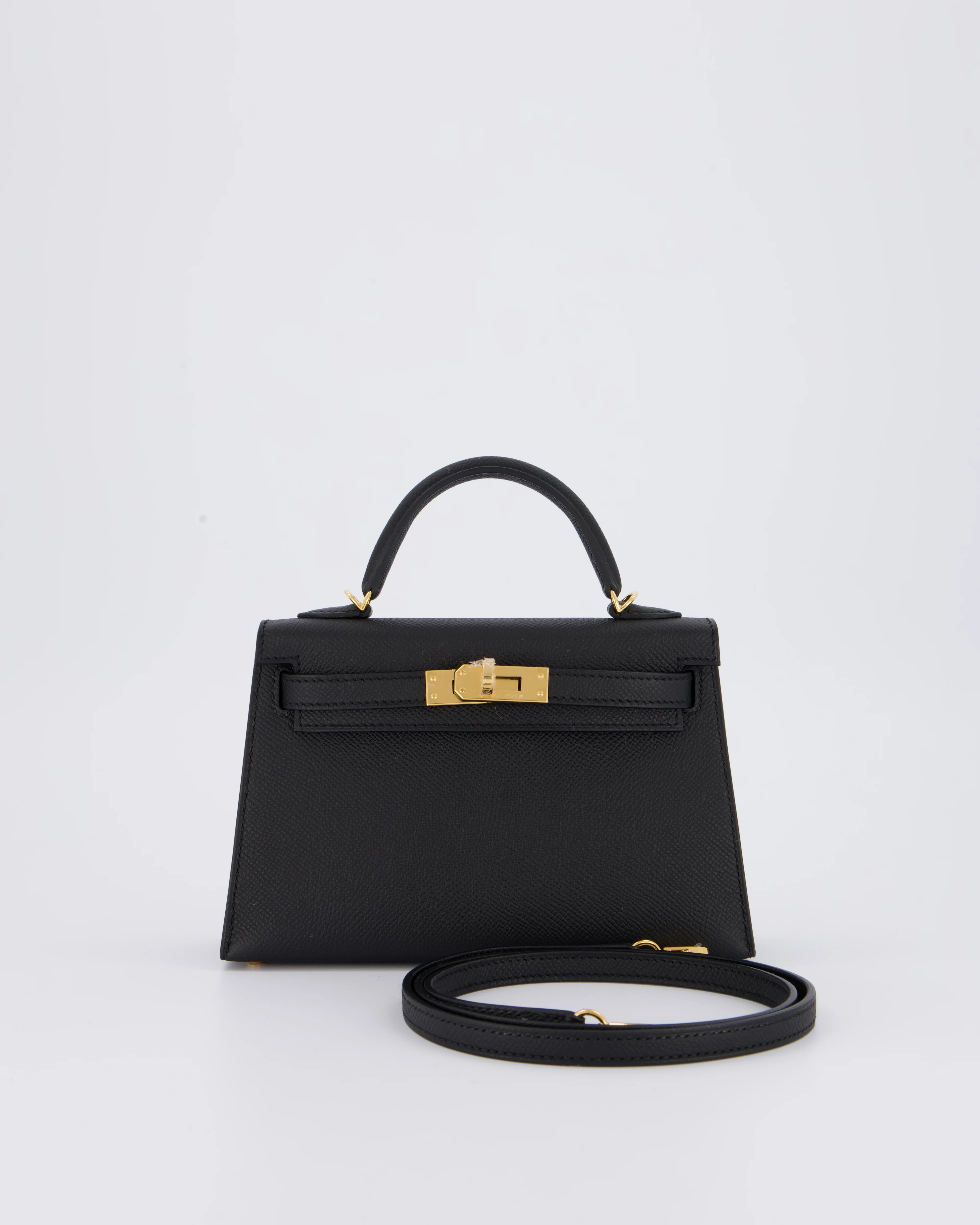 *HOT* Hermès Mini Kelly II 20 Bag in Noir Epsom Leather with Gold Hardware - Image 21