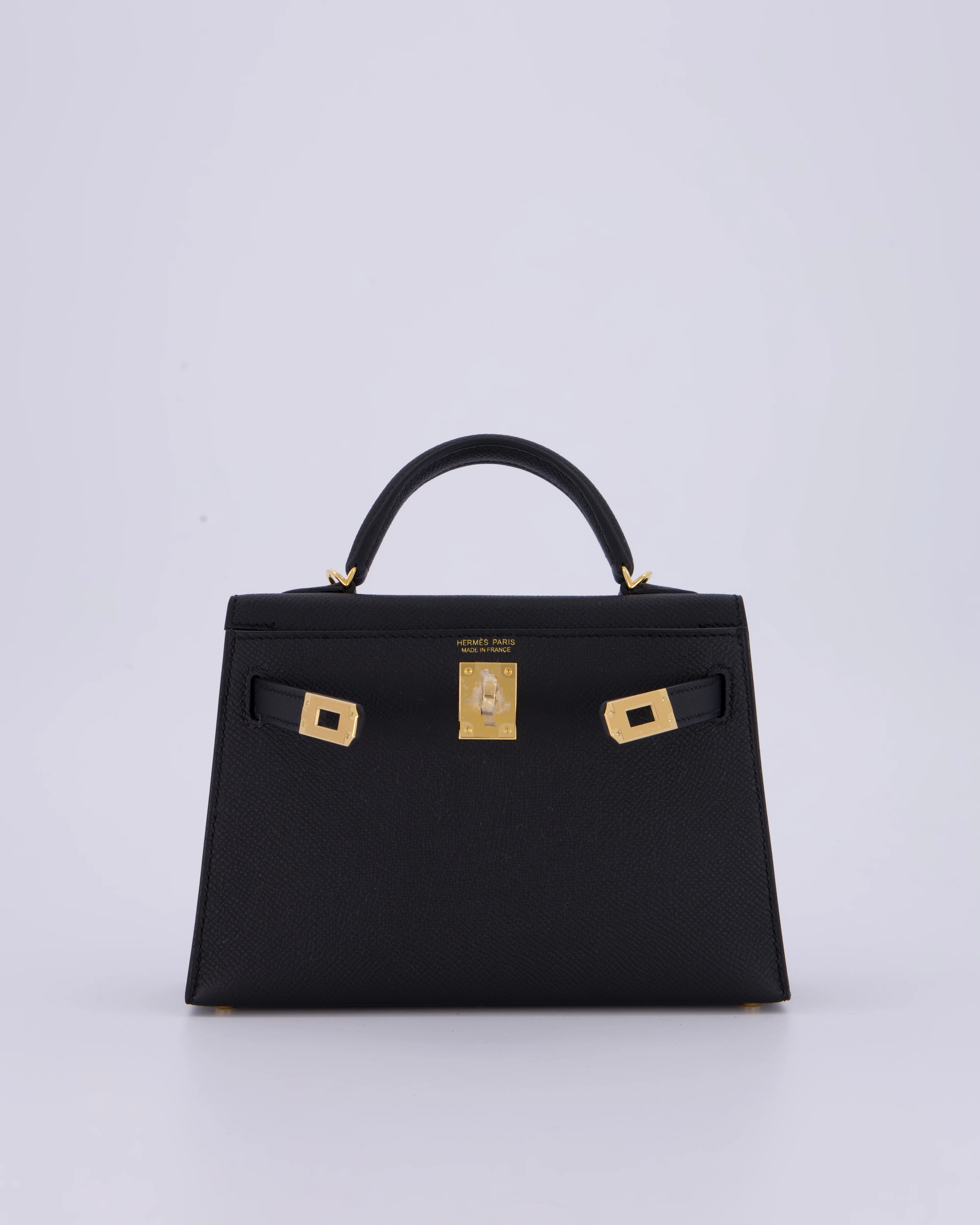 *HOT* Hermès Mini Kelly II 20 Bag in Noir Epsom Leather with Gold Hardware - Image 3