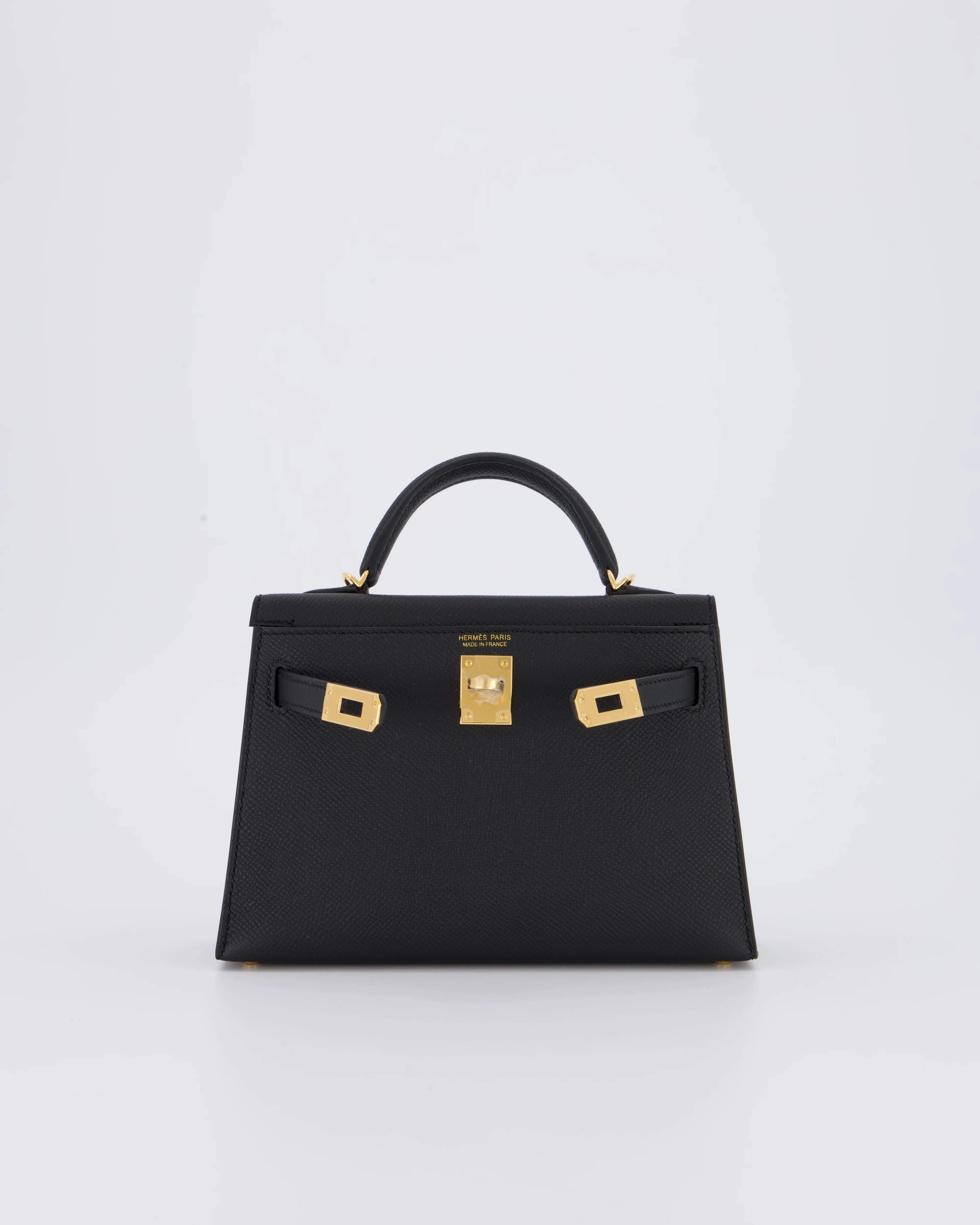 *HOT* Hermès Mini Kelly II 20 Bag in Noir Epsom Leather with Gold Hardware - Image 4