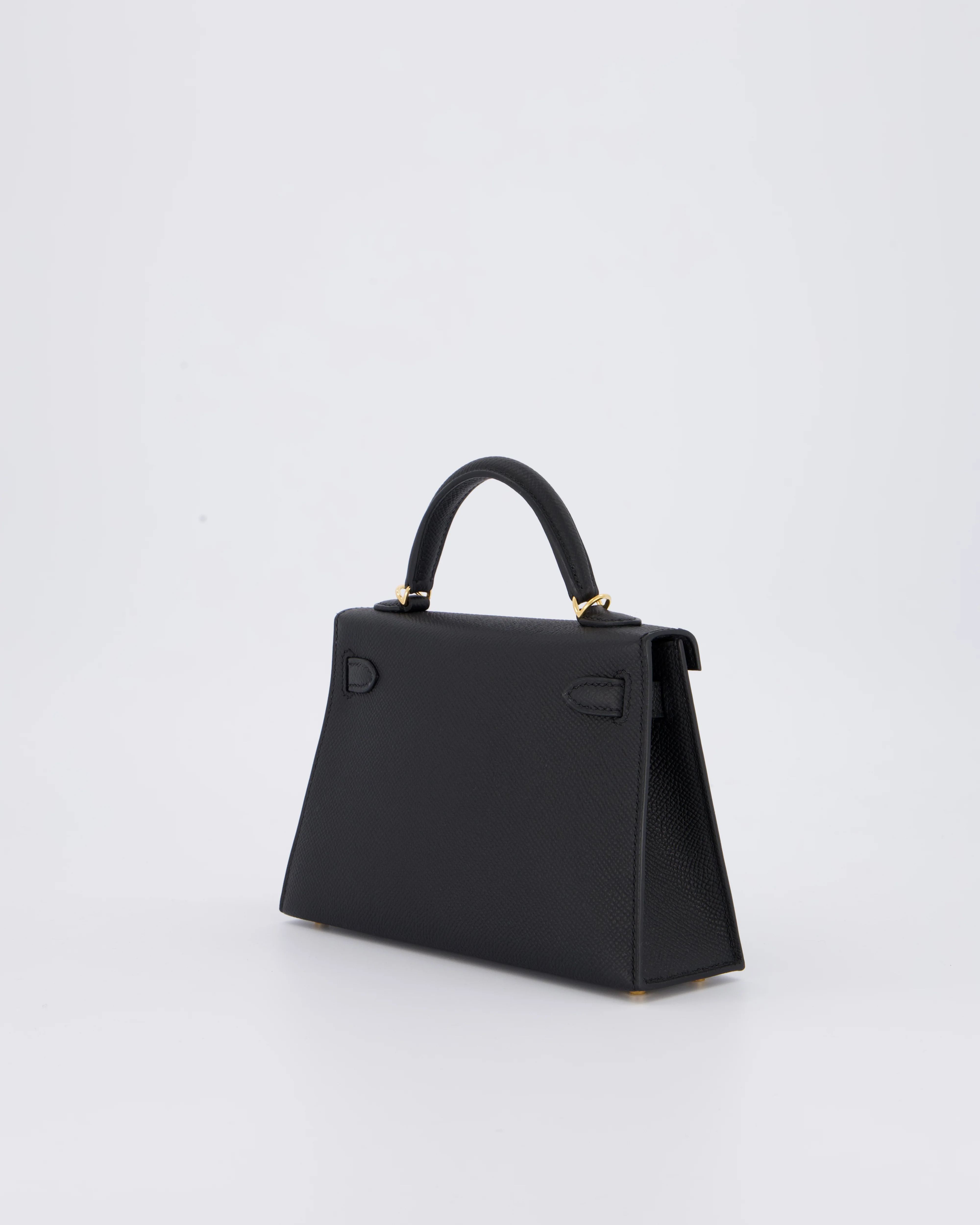 *HOT* Hermès Mini Kelly II 20 Bag in Noir Epsom Leather with Gold Hardware - Image 6