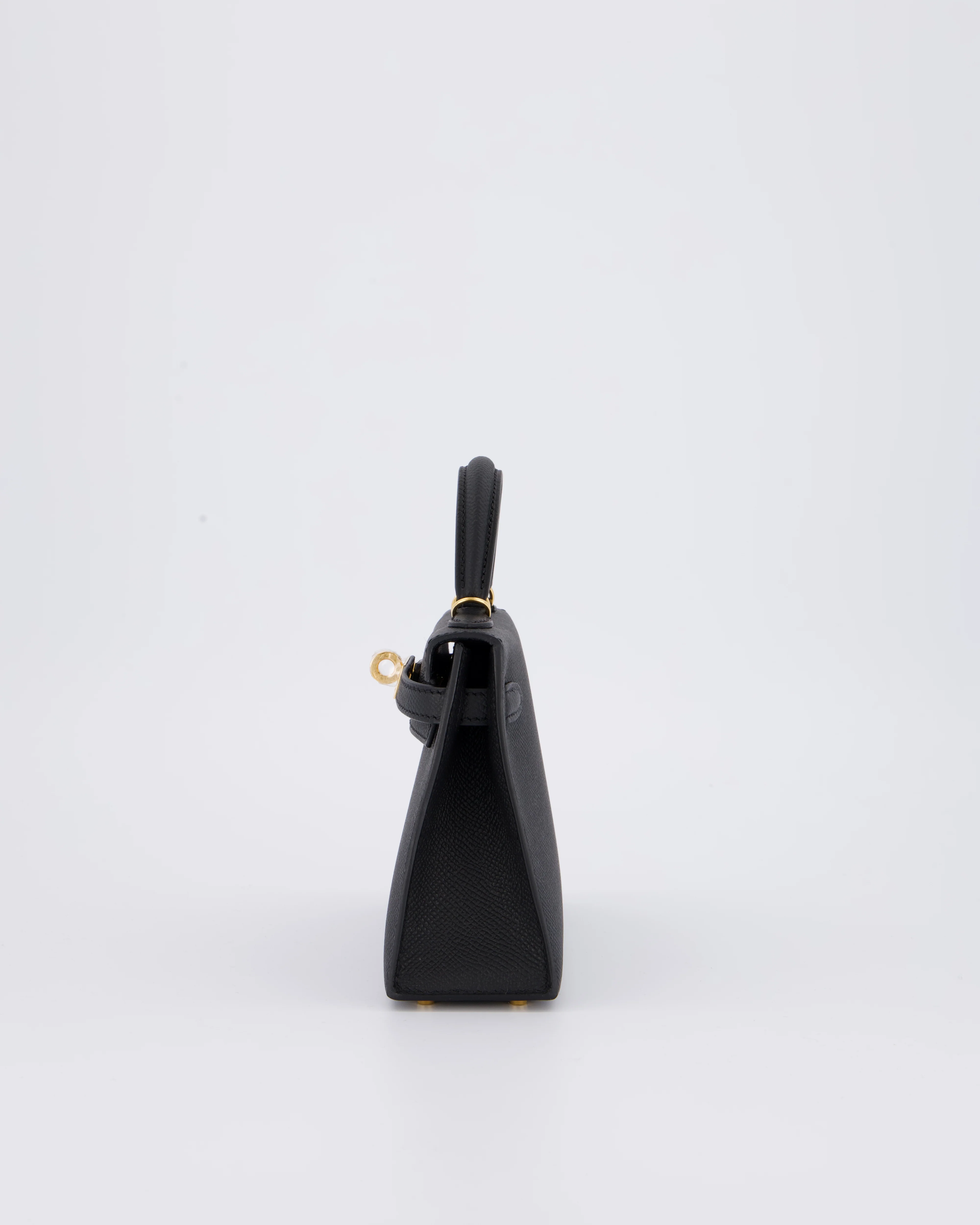 *HOT* Hermès Mini Kelly II 20 Bag in Noir Epsom Leather with Gold Hardware - Image 9