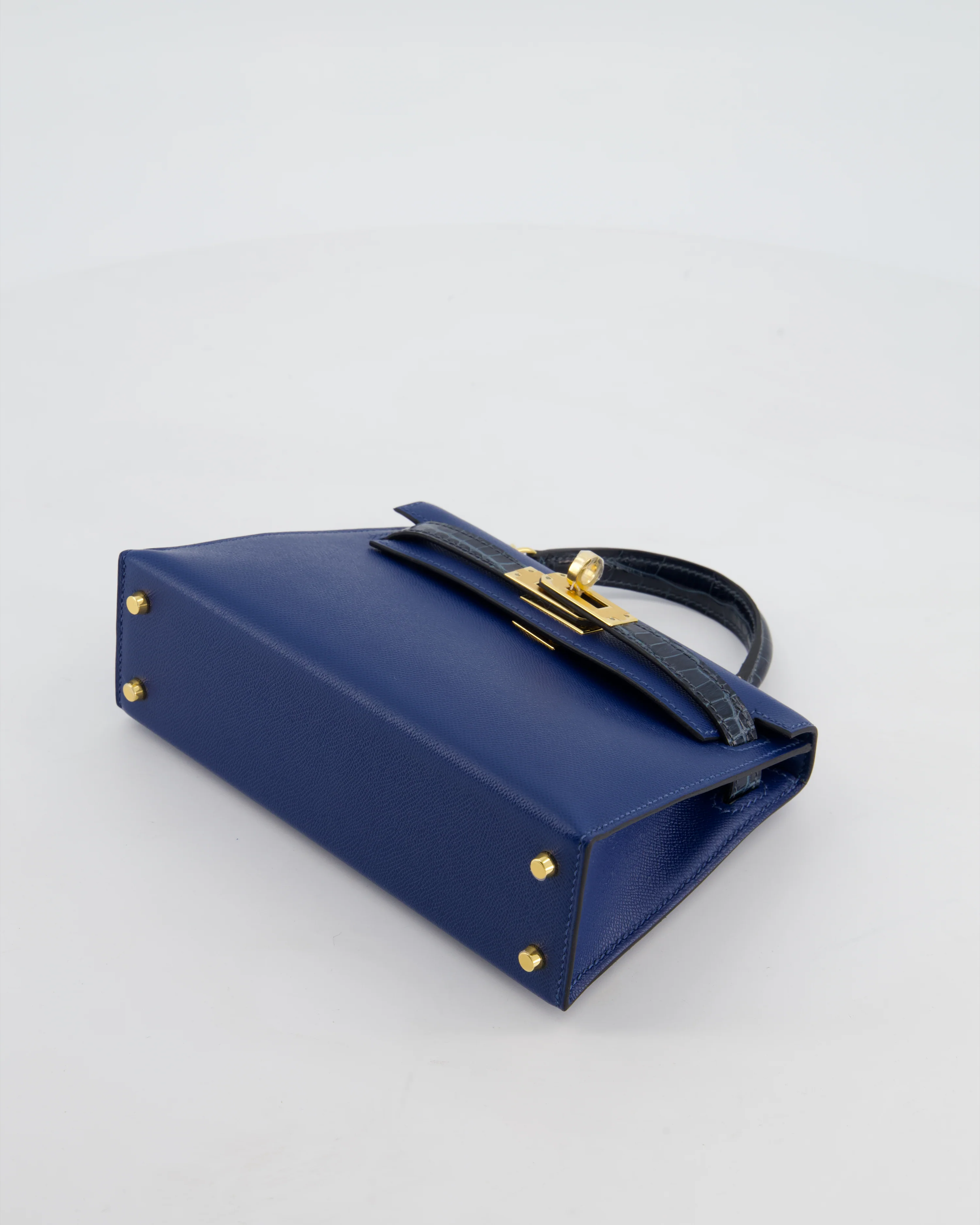 *HOT & RARE* Hermès Mini Kelly II 20cm Touch Bag in Deep Blue Madame and Bleu Baltique Alligator Leather with Gold Hardware - Image 20