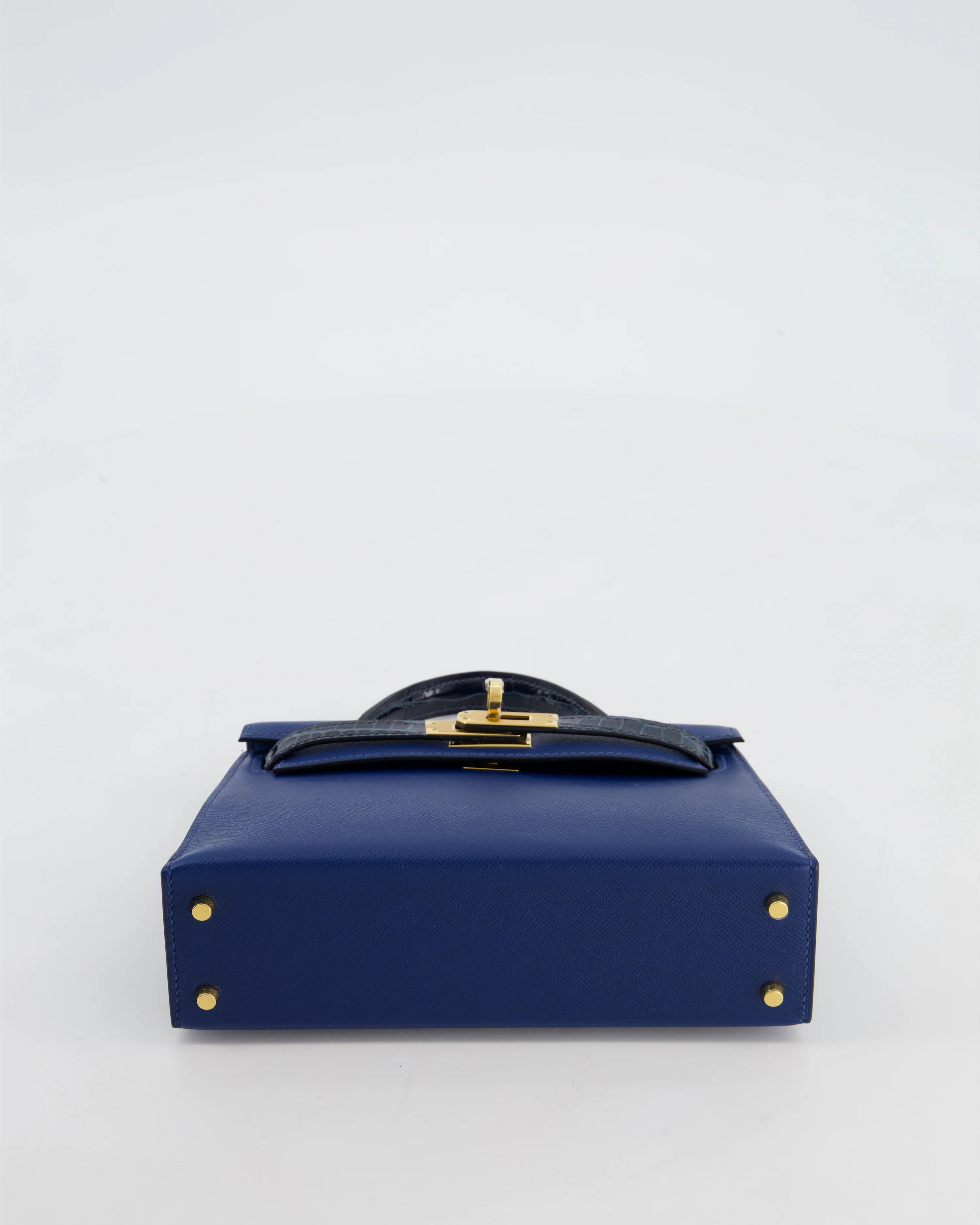 *HOT & RARE* Hermès Mini Kelly II 20cm Touch Bag in Deep Blue Madame and Bleu Baltique Alligator Leather with Gold Hardware - Image 21